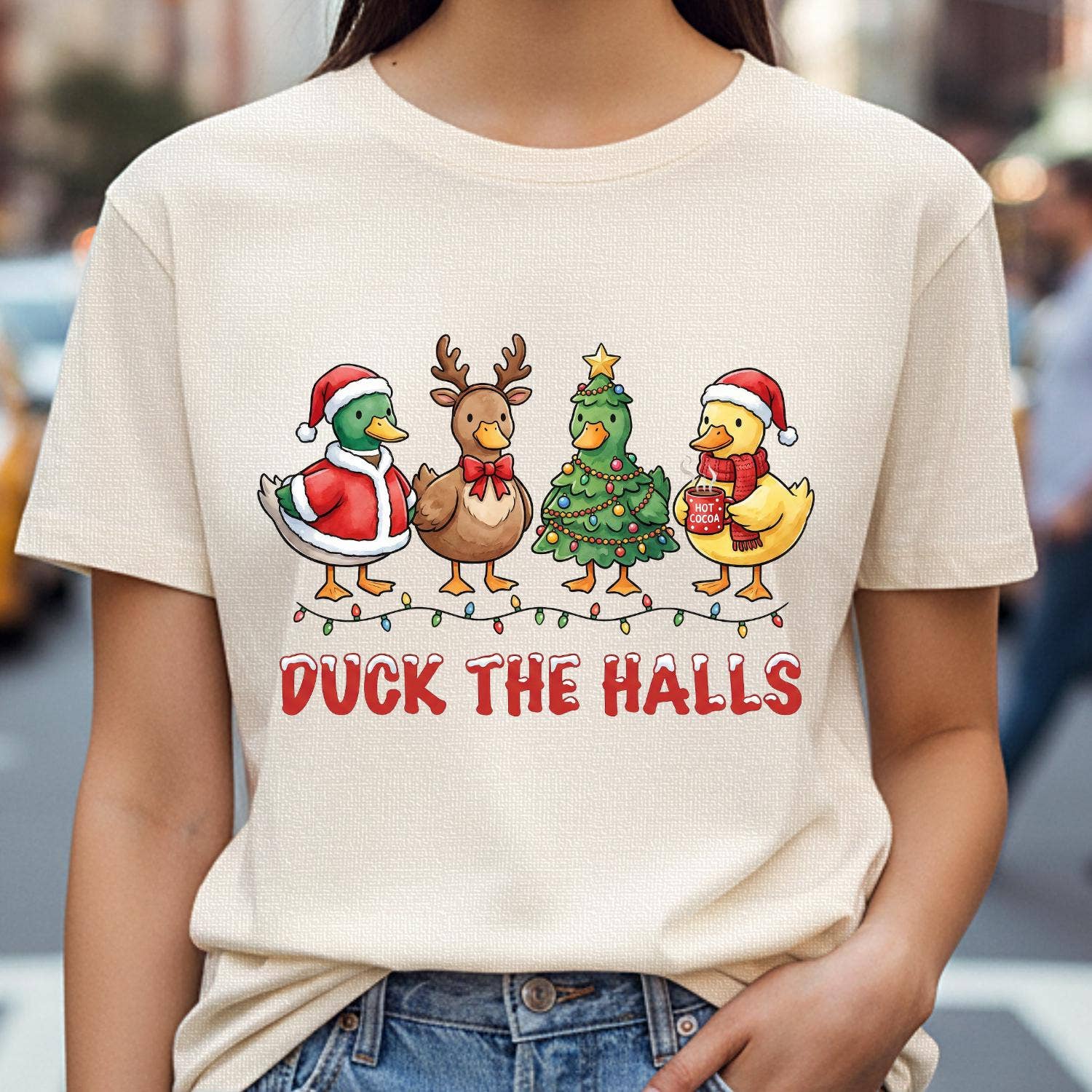 Quirky Christmas Duck Sweater, Festive Holiday Jumper T-Shirts, Hoodie, Sweatshirt | PodTeesHub.com