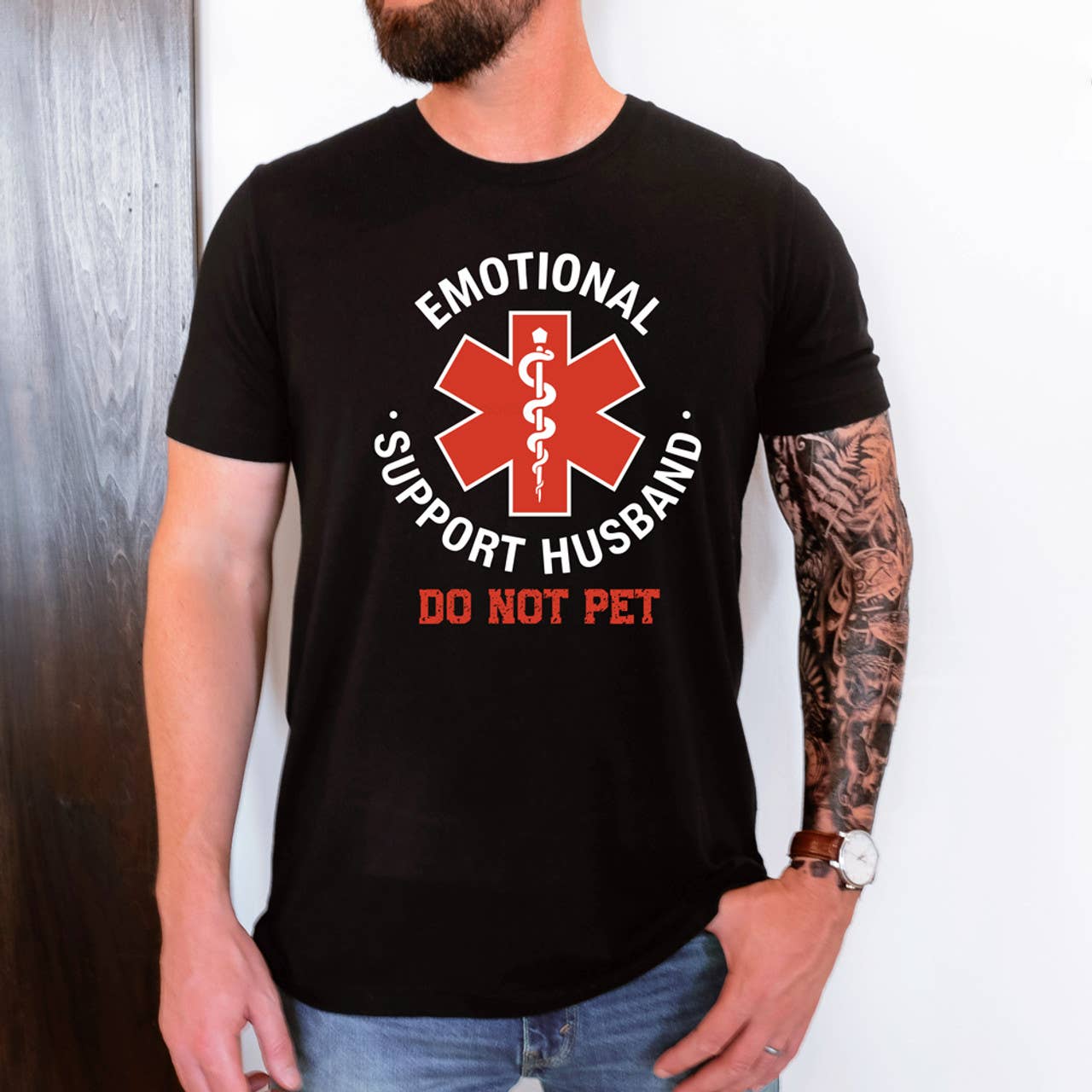 Emotional Support Husband Do Not Pet Tee Hoodie, Sweatshirt | PodTeesHub.com