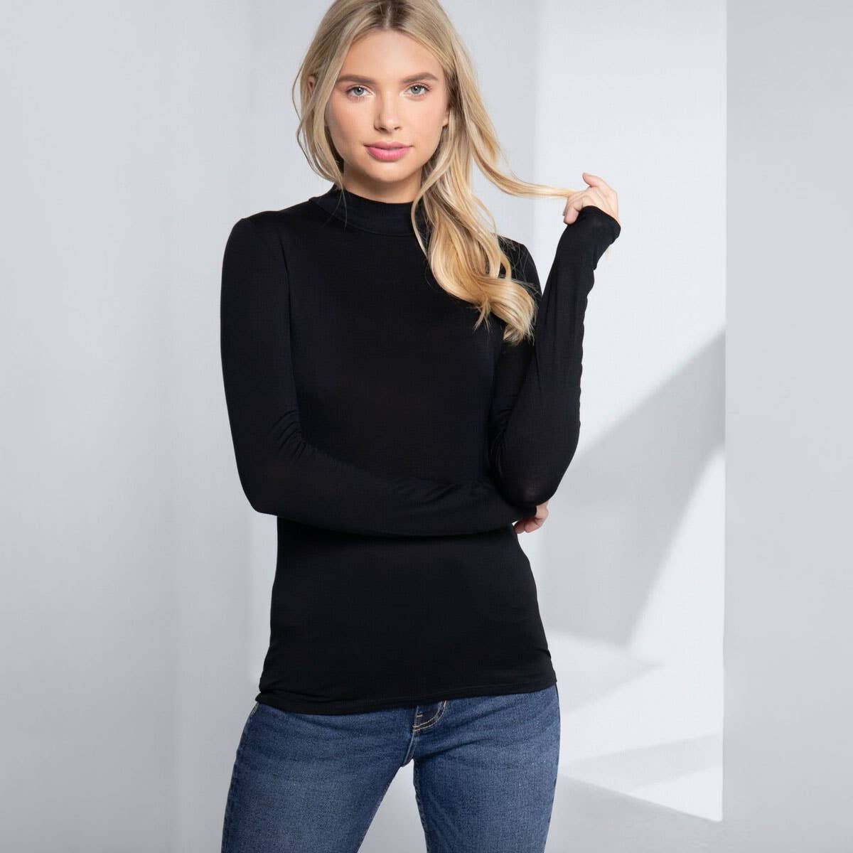 ',,.._ Mock Neck Fitted Rayon Jersey Top T-Shirts, Hoodie, Sweatshirt | PodTeesHub.com