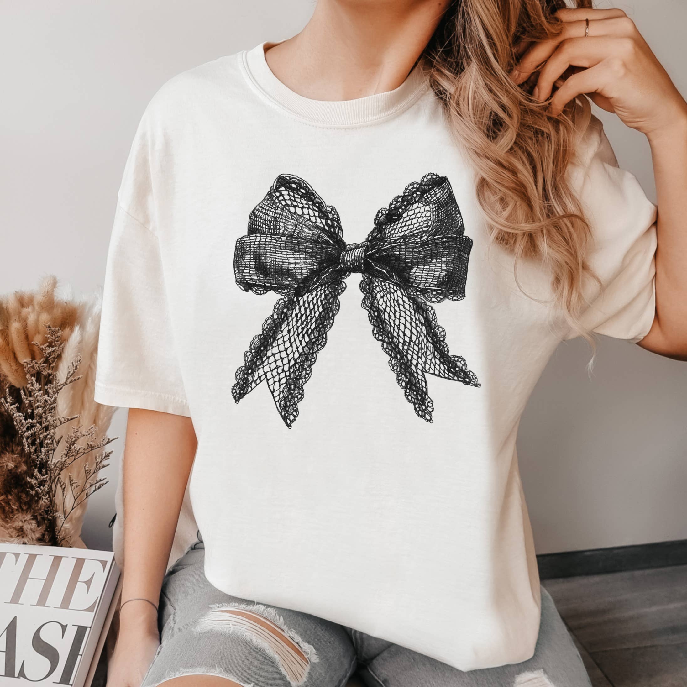 Lace Bow Tee | Everyday | Sizes S-2XL Hoodie, Sweatshirt | PodTeesHub.com