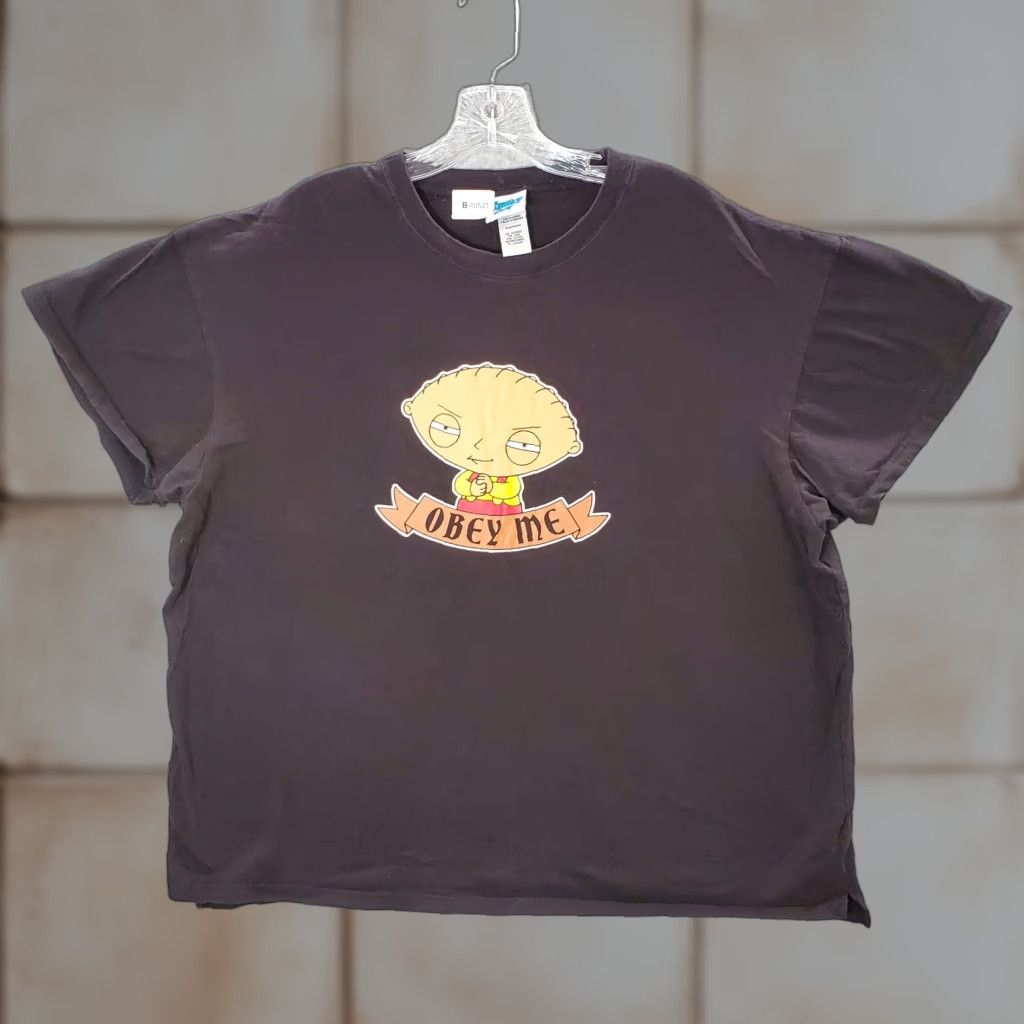 Griffin Vintage Family Guy Women Sleepwear Shirt Xl Black Graphic Tee 2000s Stewie Griffin Tv Show Hoodie, Sweatshirt