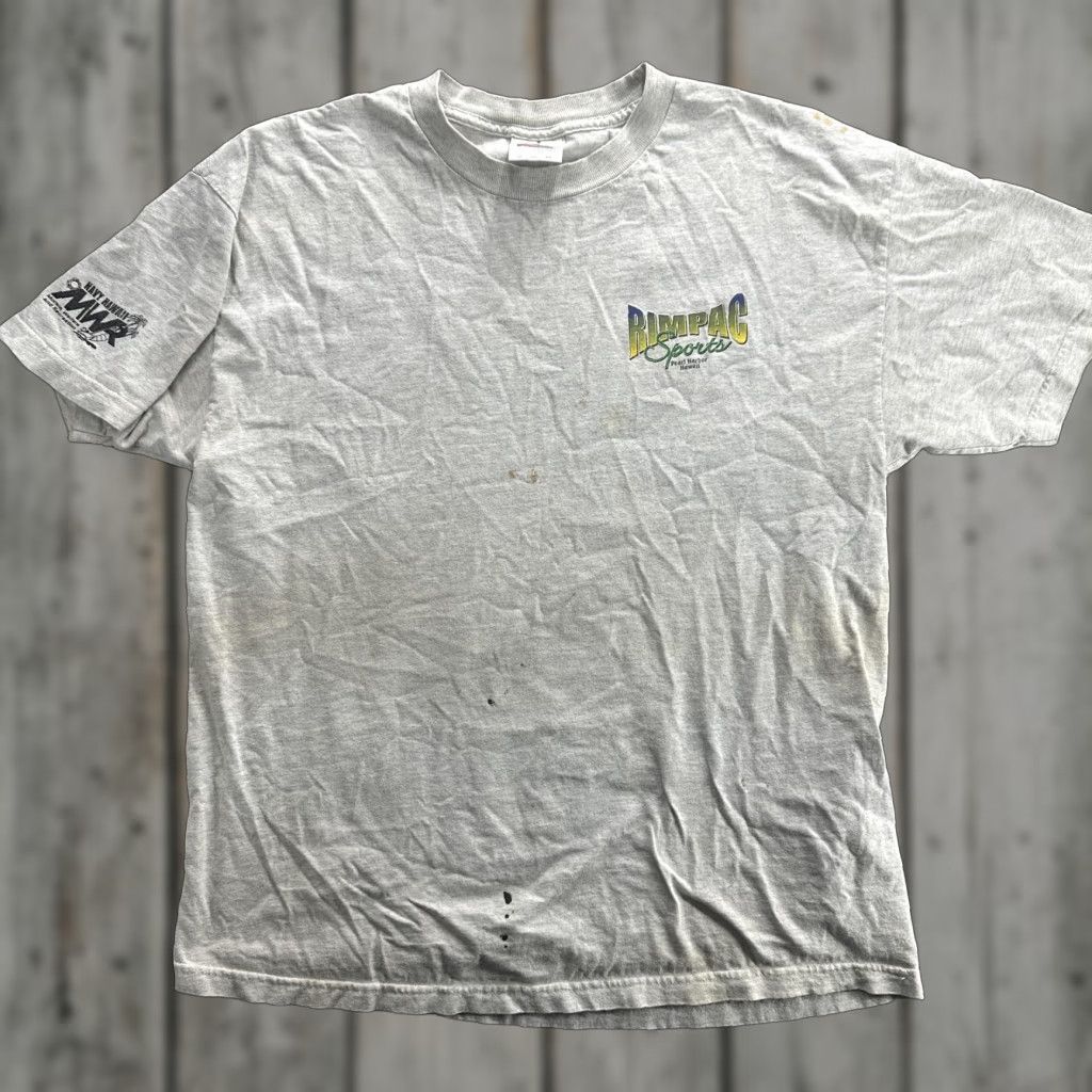 Vintage Alstyle Rimpac Sports T Shirt Mens Xl Gray 2000s Pearl Harbor Hawaii Navy Mwr Hoodie, Sweatshirt | PodTeesHub.com