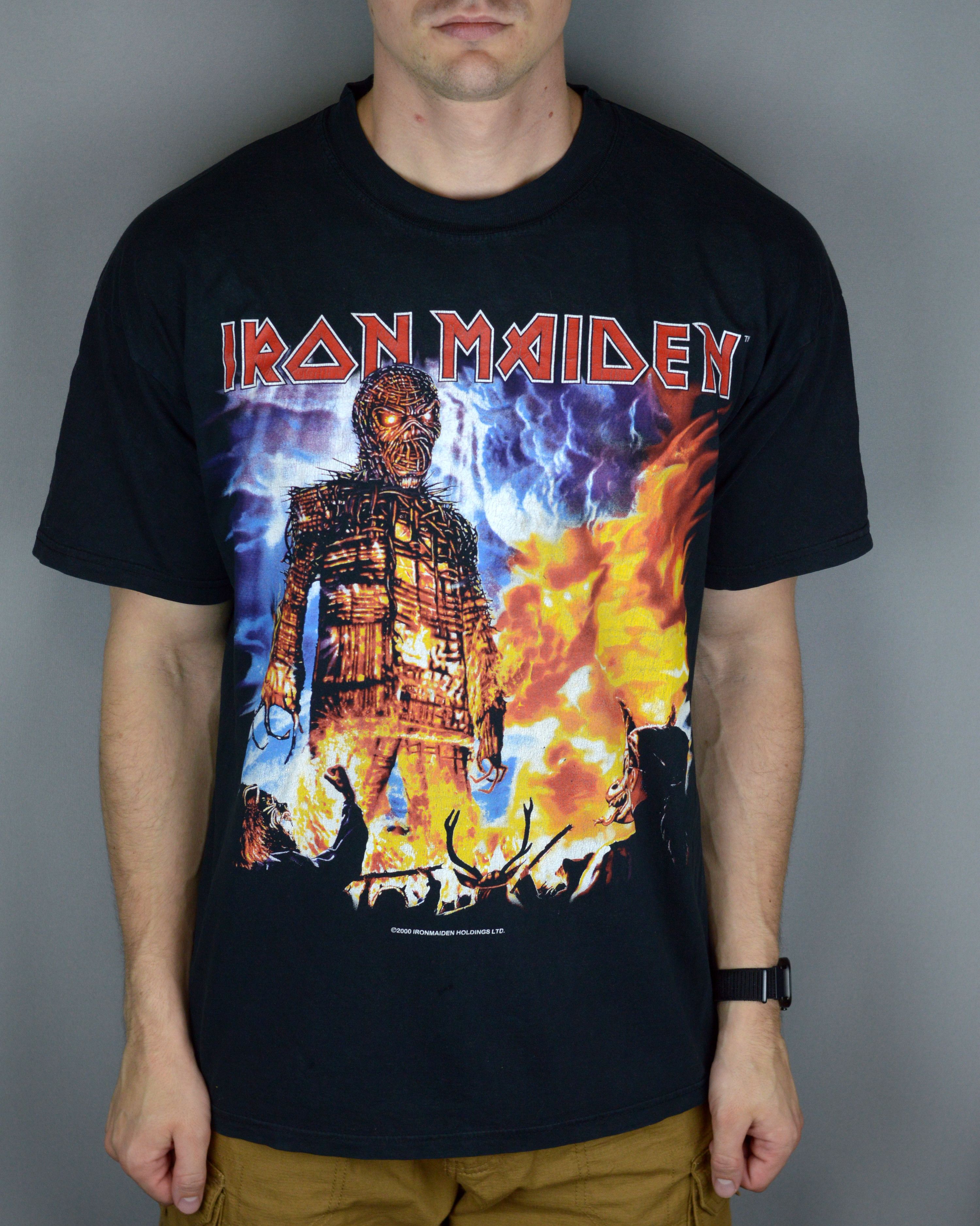 Maiden Vintage Iron Maiden The Wicker Man 2000 T Shirt Hoodie, Sweatshirt | PodTeesHub.com
