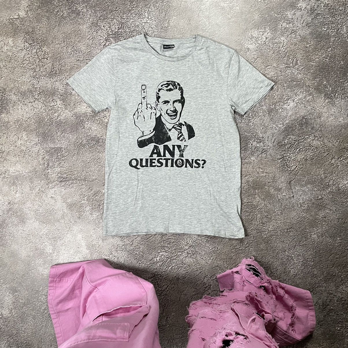 Vintage Y2k Midle Finger Any Question Funny T-Shirts, Hoodie, Sweatshirt