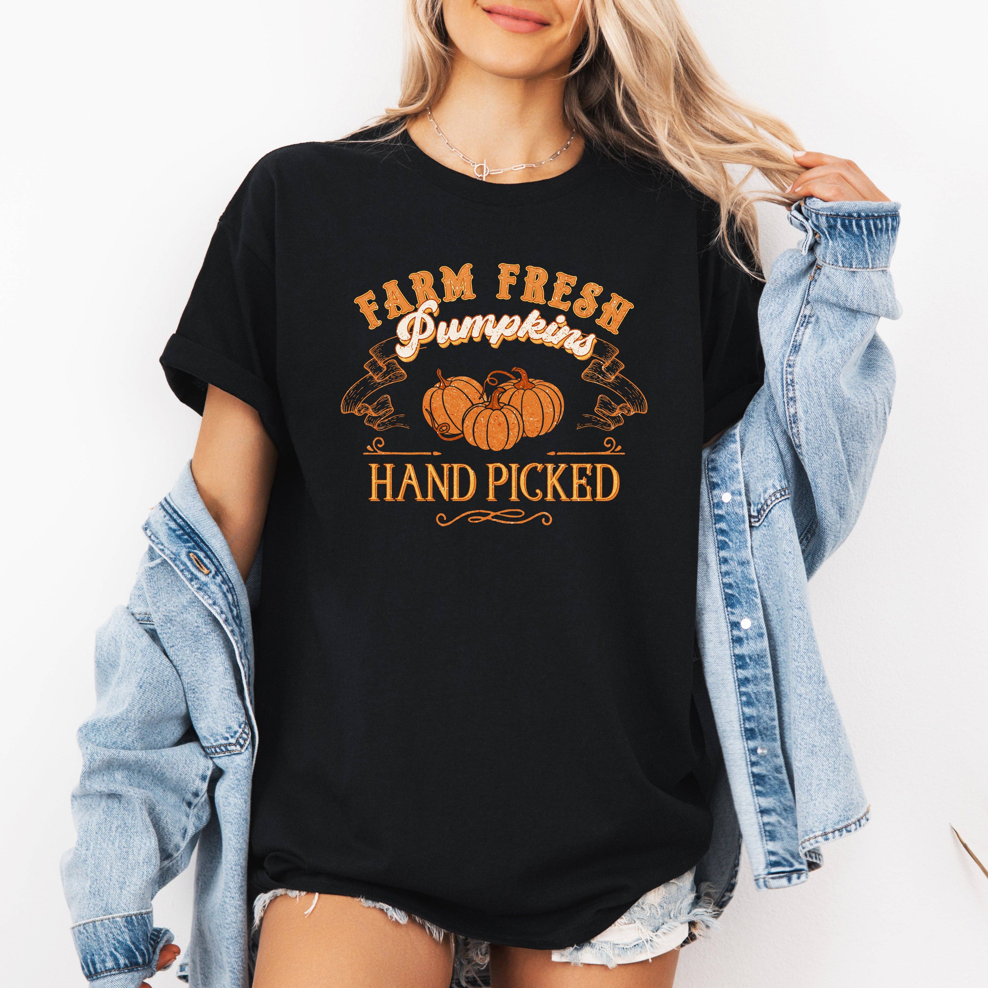 Farm Fresh Pumpkins Halloween, Fall, Autumn, Farm, Tshirt Hoodie, Sweatshirt | PodTeesHub.com