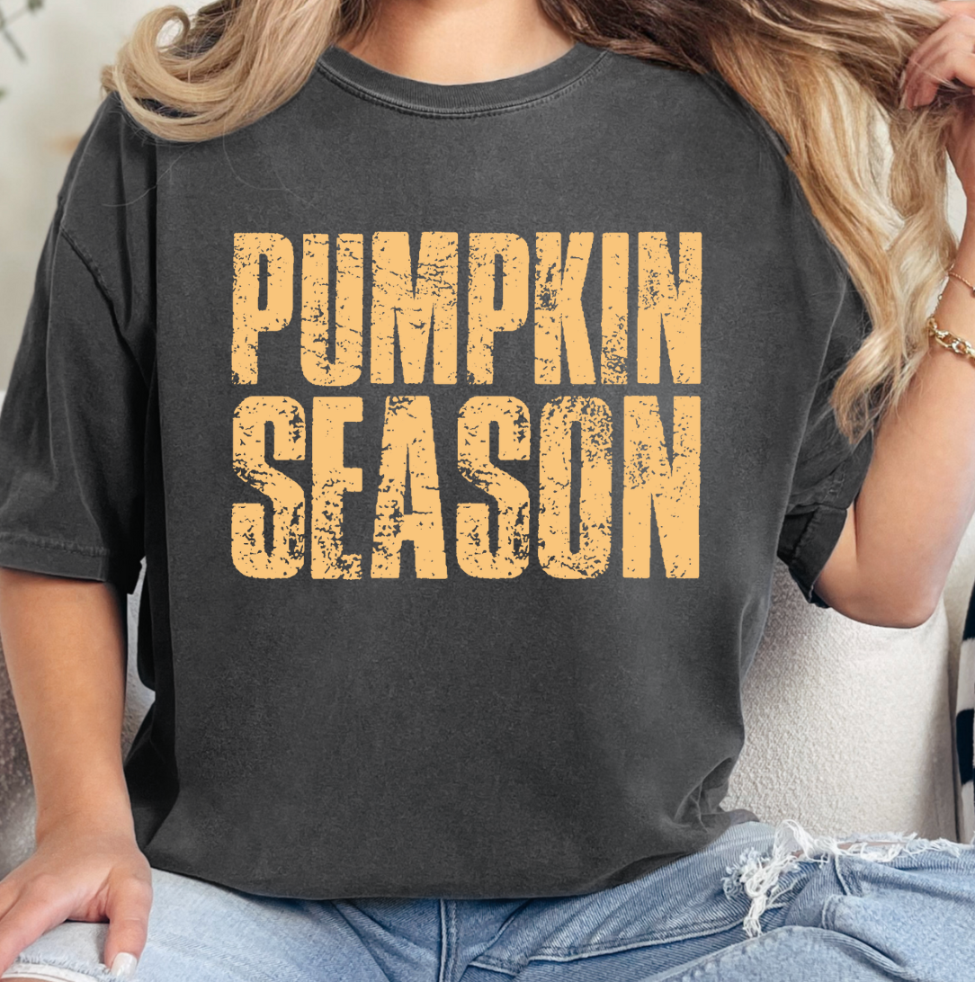Pumpkin Season Comfort Color Tee Hoodie, Sweatshirt | PodTeesHub.com