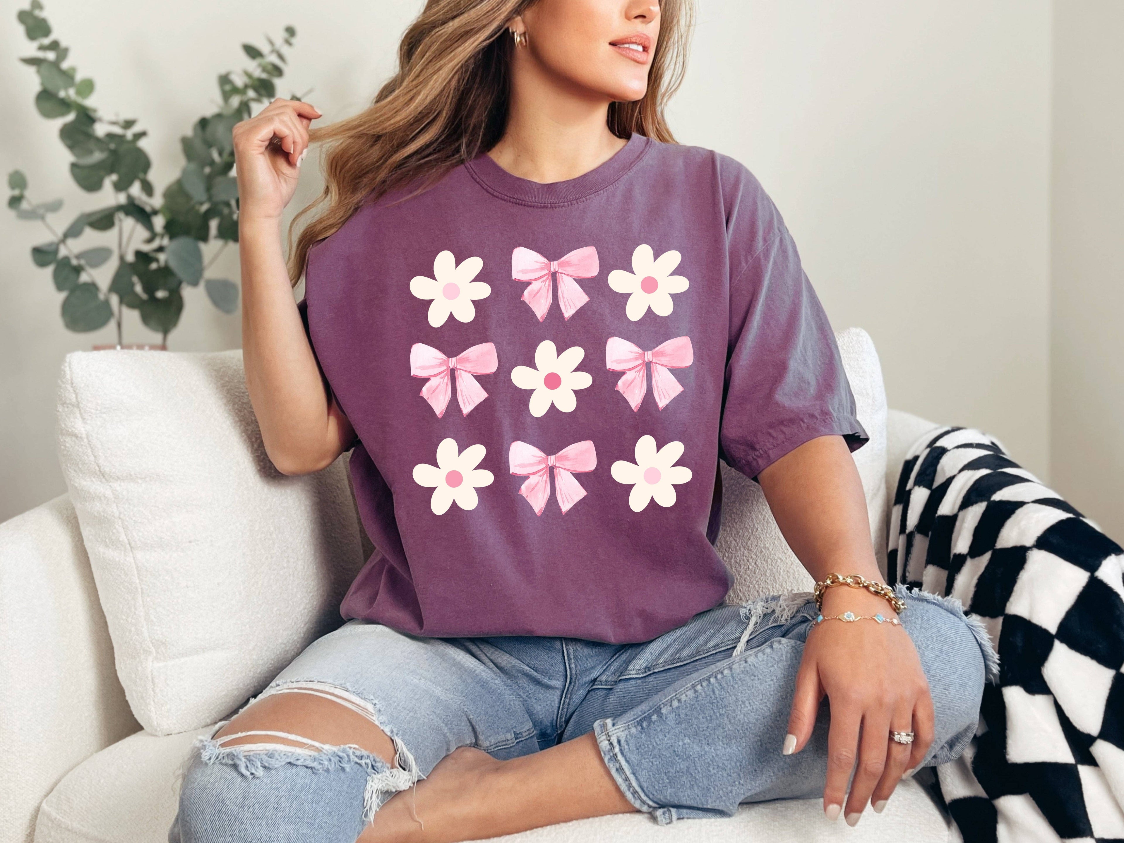 Flowers and Bows, Ribbons, Soft Girl, Coquette, Cute, Tshirt Hoodie, Sweatshirt | PodTeesHub.com