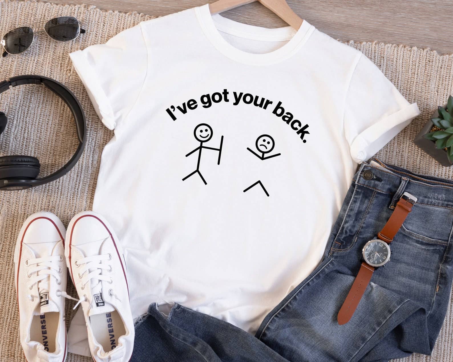 I've Got Your Back Stick Figure T-Shirt Hoodie, Sweatshirt | PodTeesHub.com