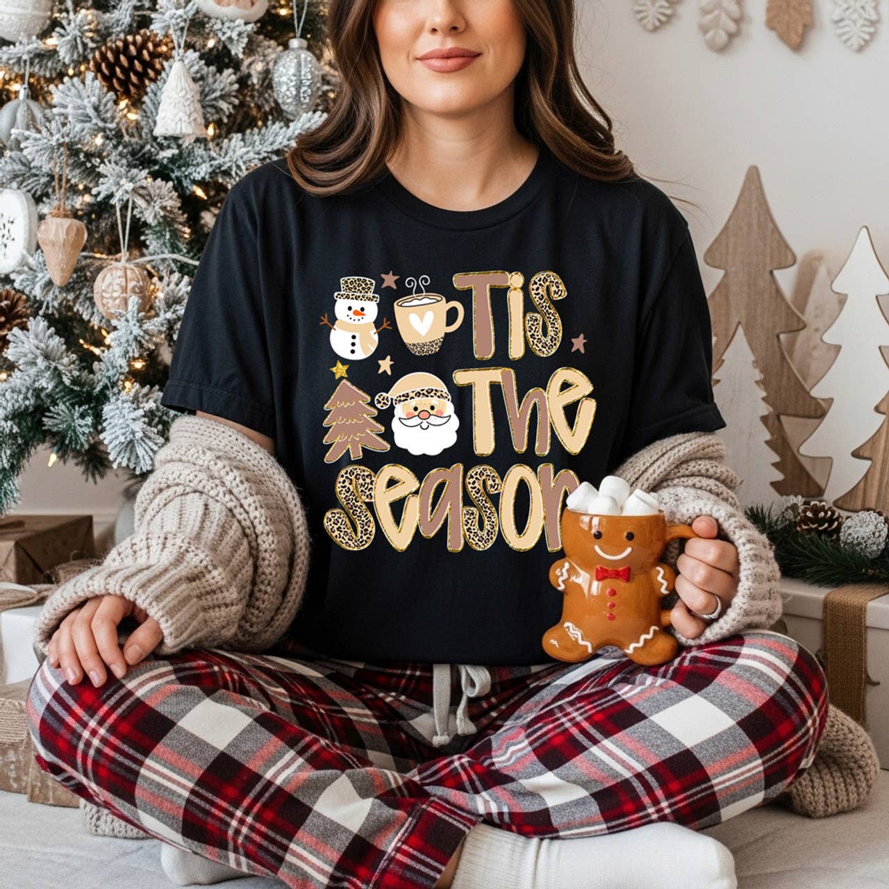 Leopard Tis the Season Tee Hoodie, Sweatshirt | PodTeesHub.com