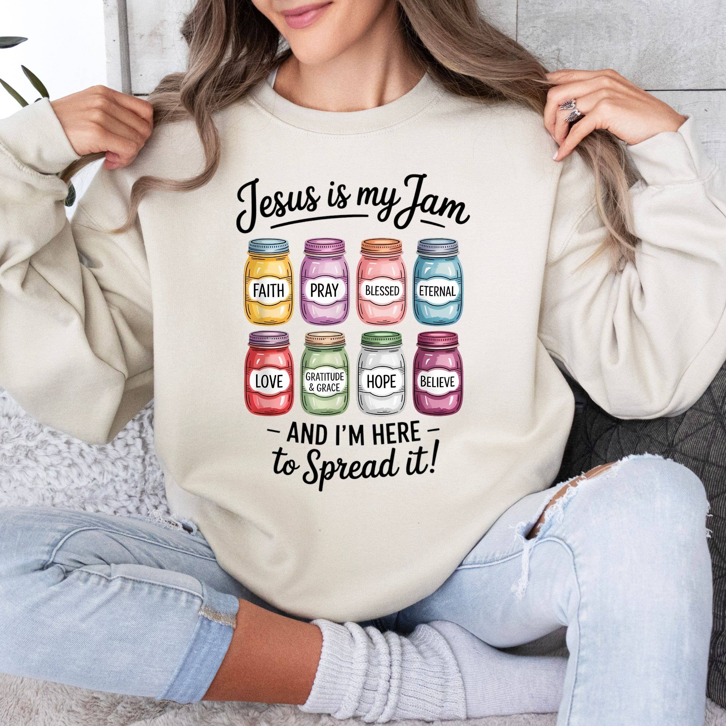 Jesus Is My Jam Floral Spring Graphic Sweatshirt T-Shirts, Hoodie | PodTeesHub.com