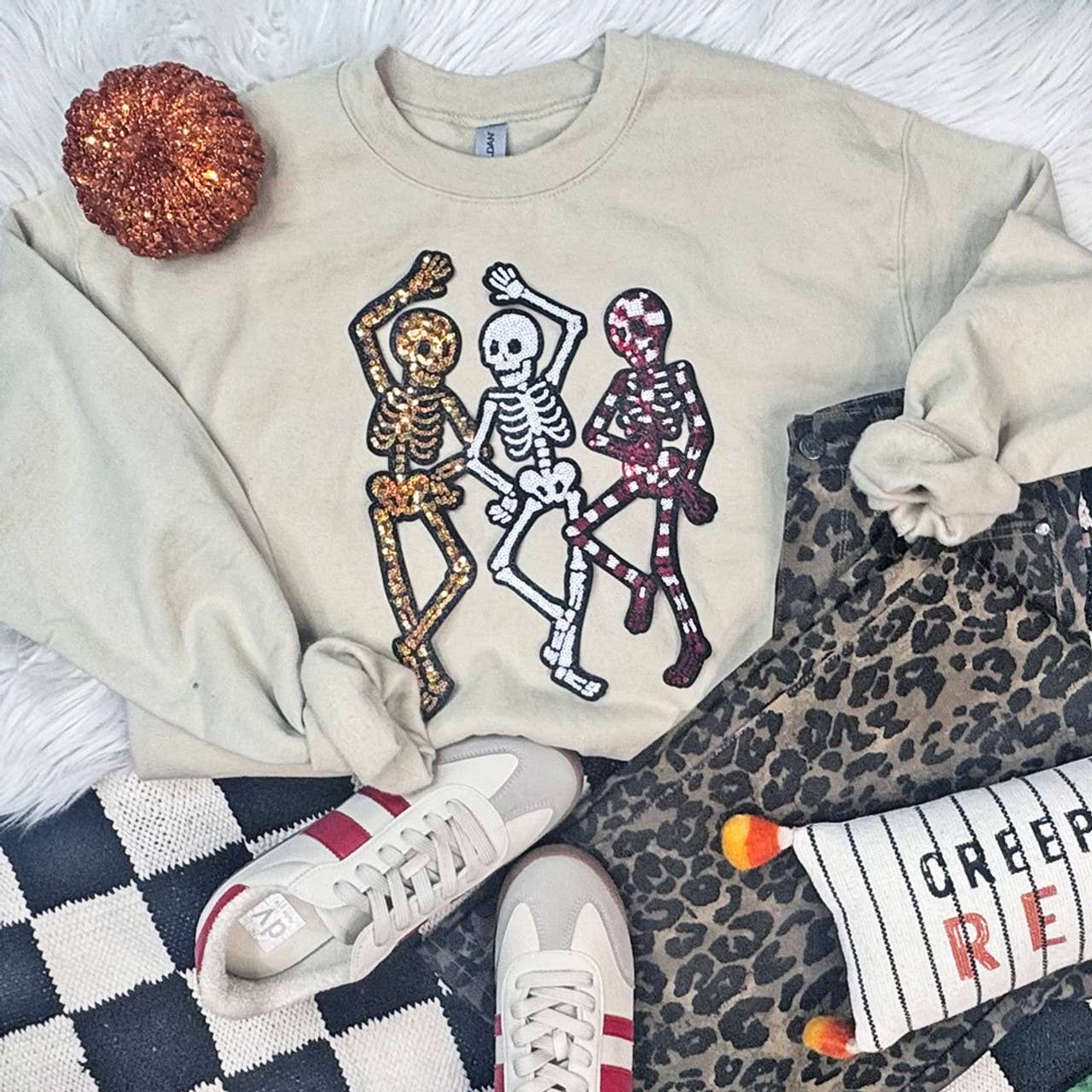 Sequin Dancing Skeletons Sweatshirt T-Shirts, Hoodie | PodTeesHub.com