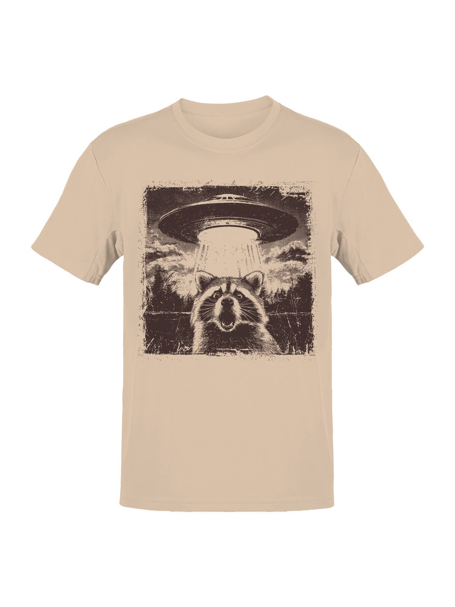 Raccoon Meets Ufo Adventure Men's T-Shirt Hoodie, Sweatshirt | PodTeesHub.com