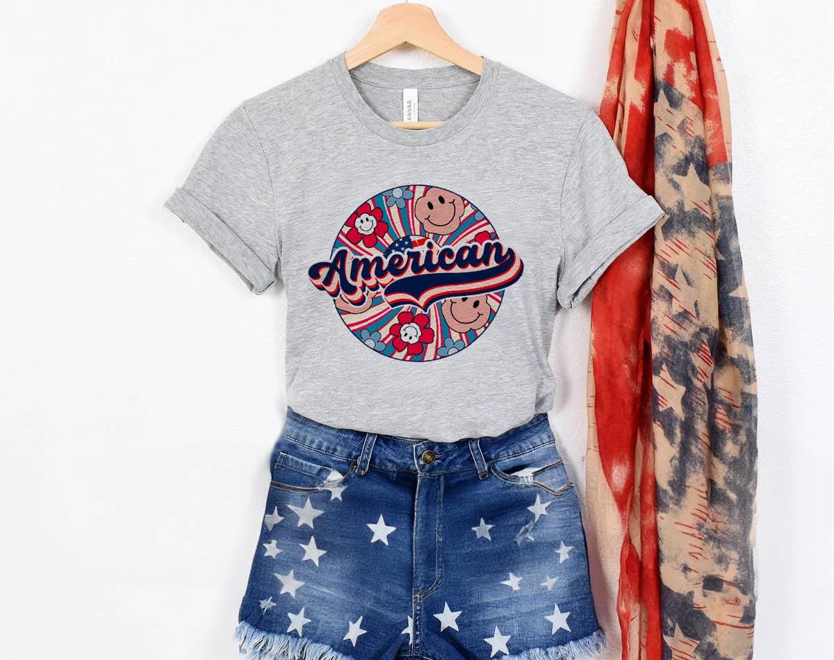 4th of July American Swirl Flower - T-Shirt Hoodie, Sweatshirt | PodTeesHub.com