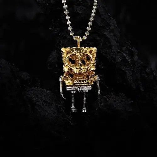 Kase Spongebob Skeleton Pendant Necklace T-Shirts, Hoodie, Sweatshirt | PodTeesHub.com