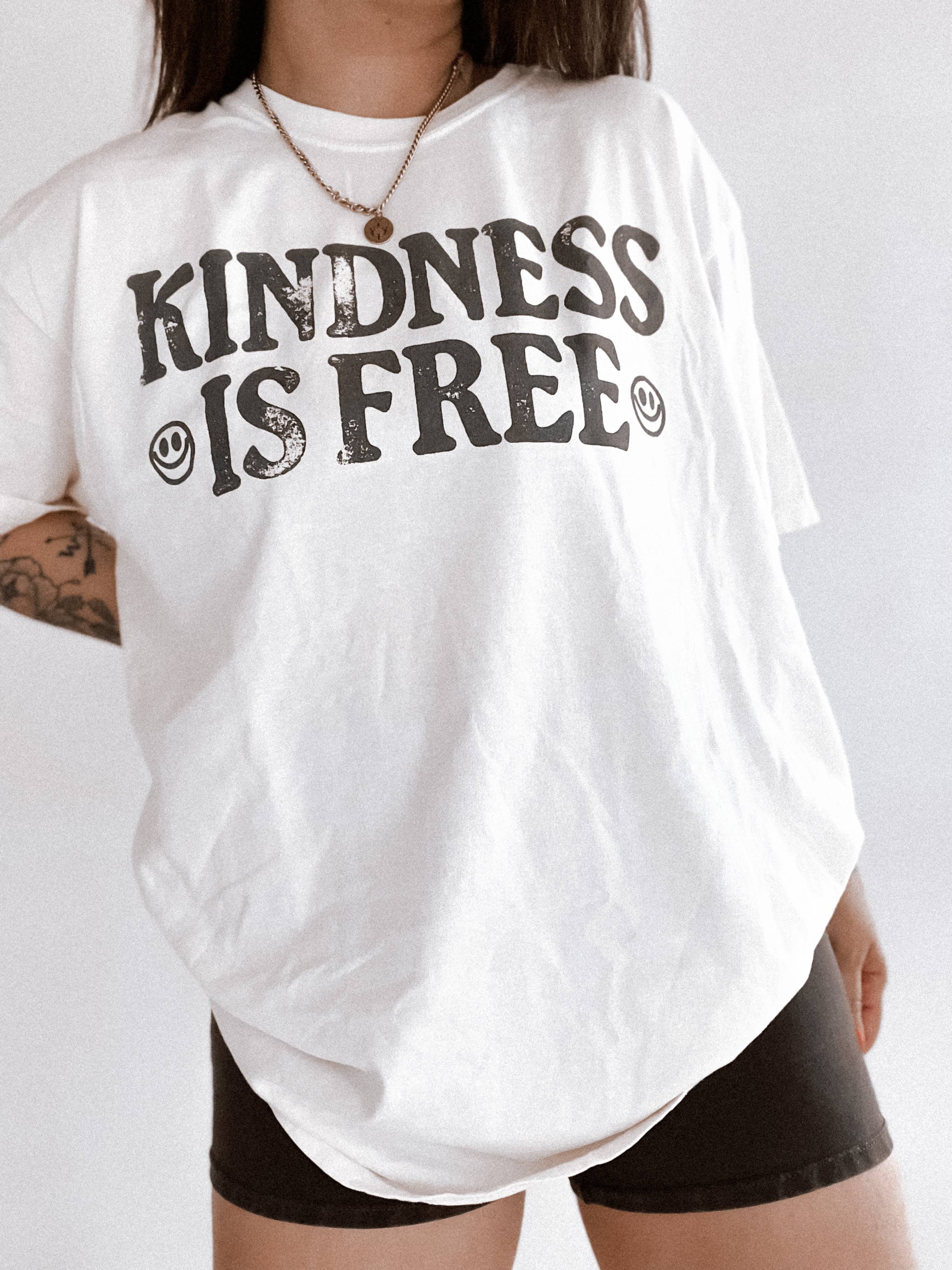 Kindness Is Free Vintage Inspired Retro Graphic Tee - Ivory Hoodie, Sweatshirt | PodTeesHub.com