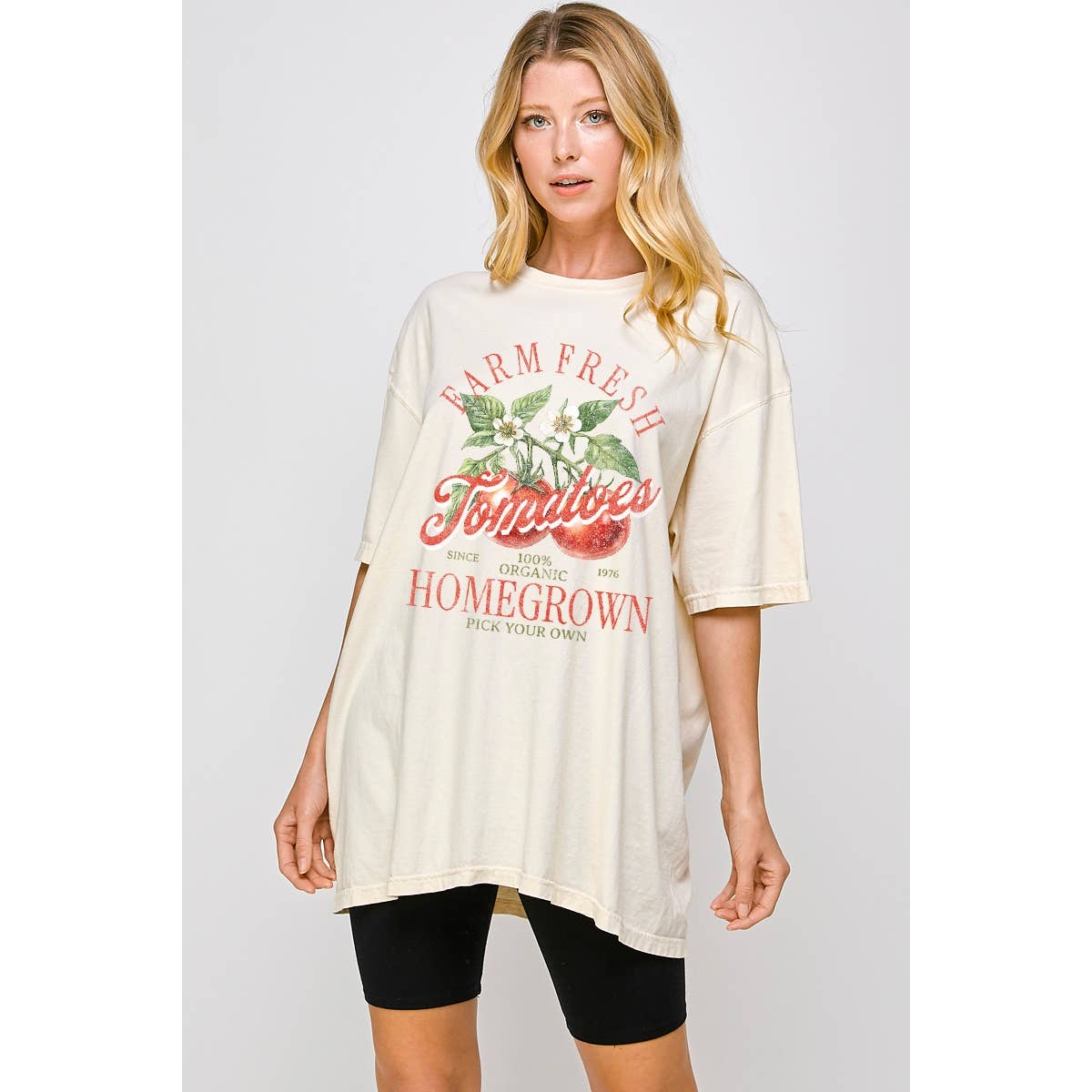 Tomatoes Farm Fresh Vintage Graphic Oversized Tee Hoodie, Sweatshirt | PodTeesHub.com