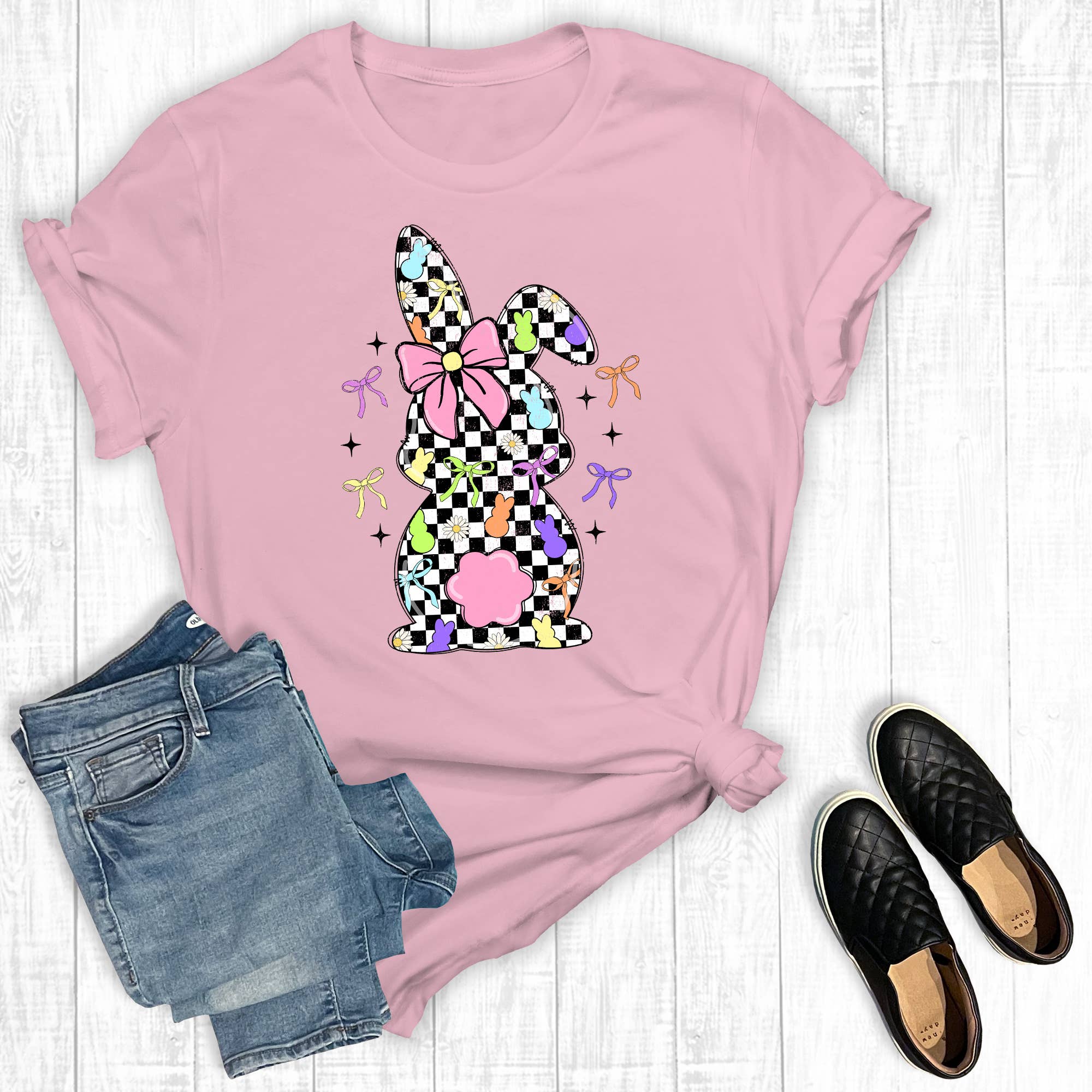 Retro Coquette Easter Bunny Graphic Tee Hoodie, Sweatshirt | PodTeesHub.com