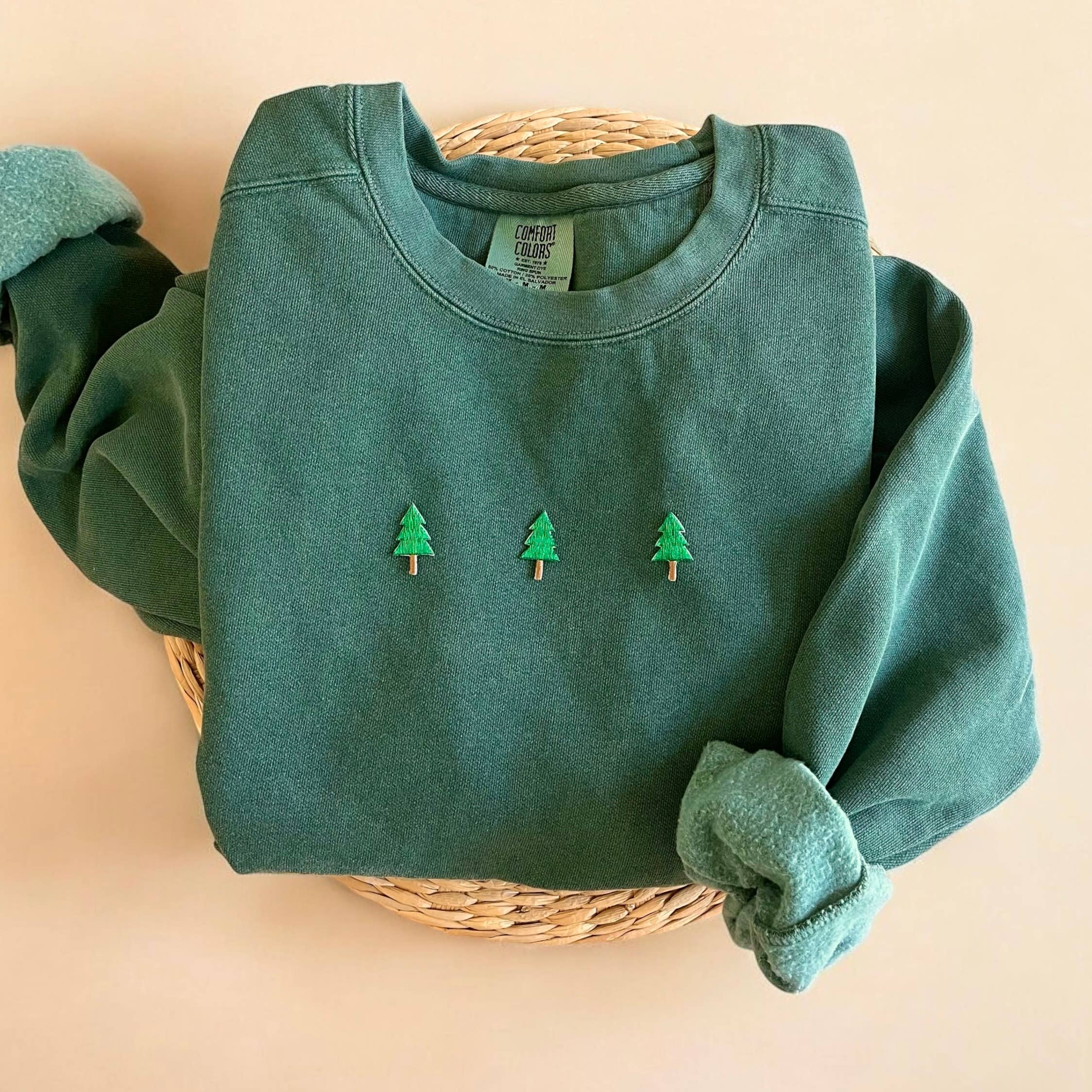 Comfort Colors Christmas Tree Sweatshirt, Christmas Sweater T-Shirts, Hoodie | PodTeesHub.com