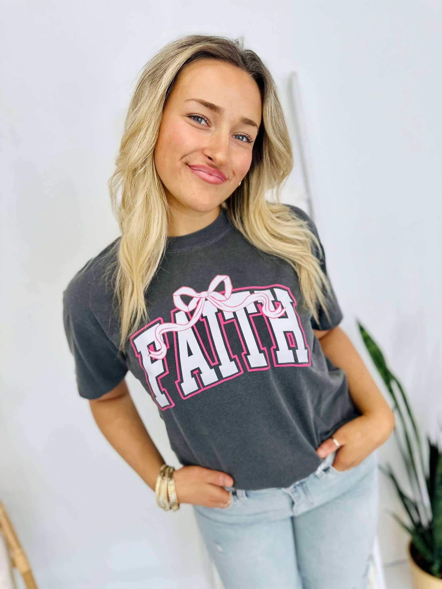 Faith Coquette Bow Dtf Tee Hoodie, Sweatshirt | PodTeesHub.com