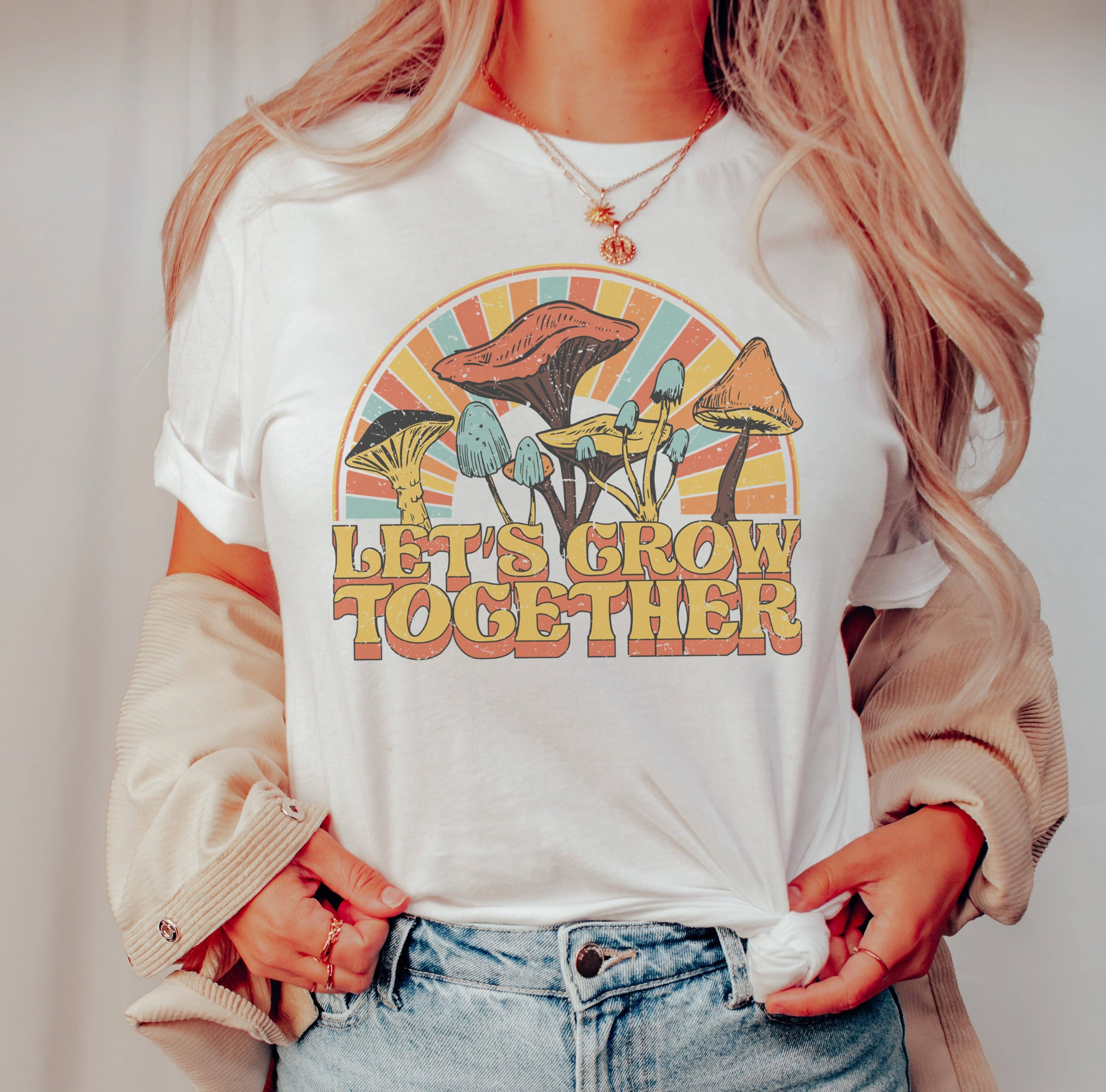 Grow Together Tee  | Retro Graphic Tees Botanical Women's Hoodie, Sweatshirt | PodTeesHub.com