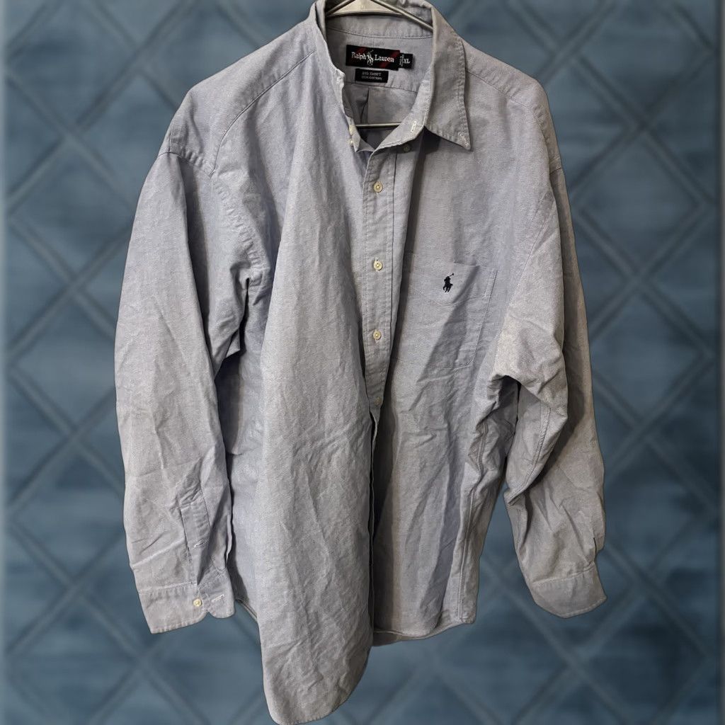 Polo Ralph Lauren Vintage 90s The Big Shirt Polo Ralph Lauren Blue Xl Hoodie, Sweatshirt | PodTeesHub.com