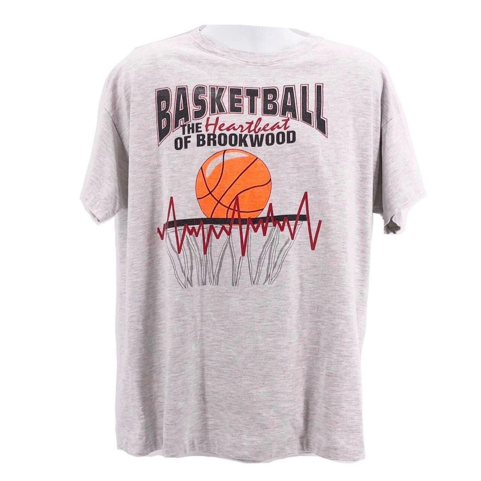 Vintage 90s Basketball Heartbeat Of Brookwood Graphic Tshirt Vintage Hoodie, Sweatshirt | PodTeesHub.com