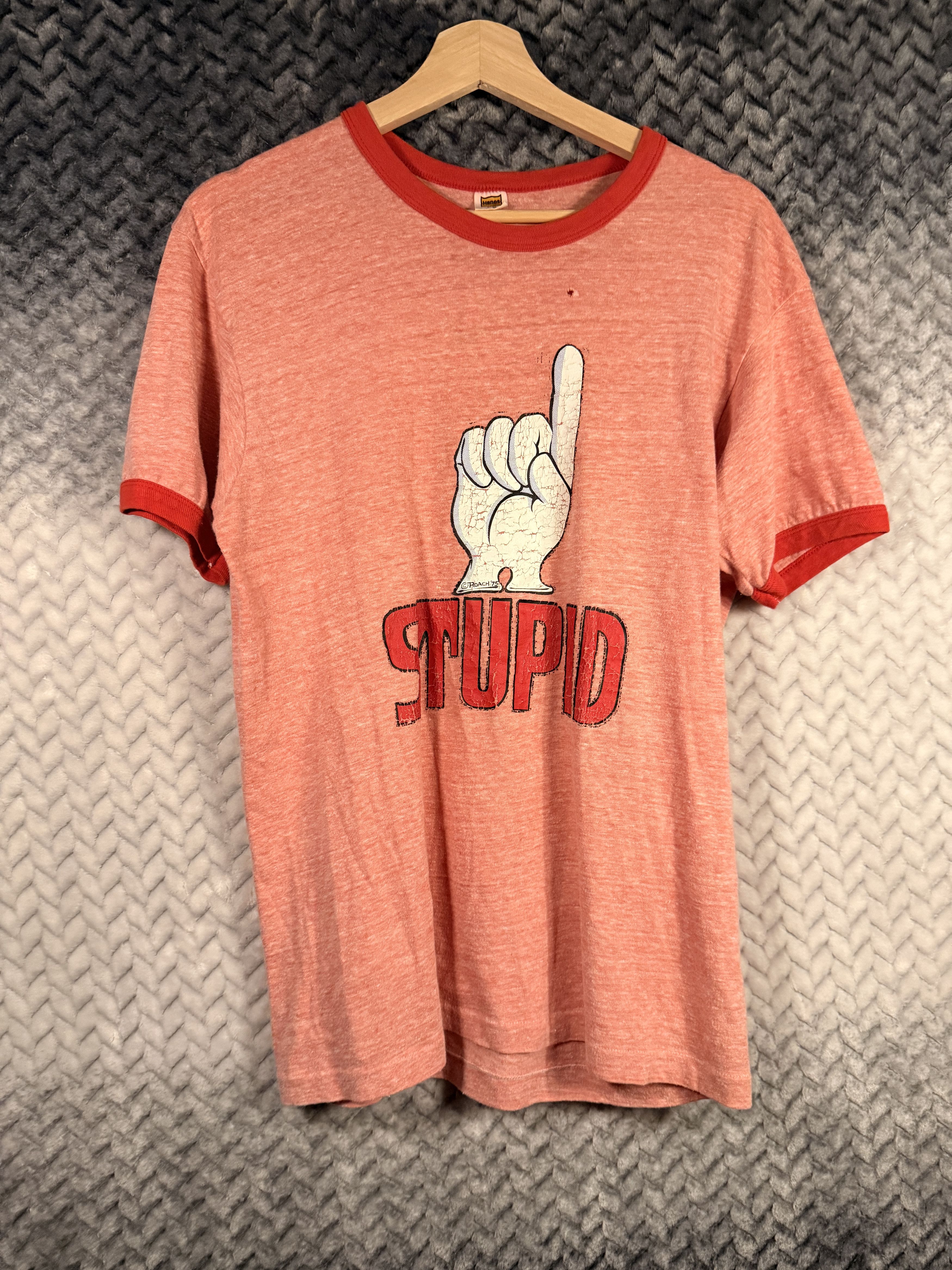 Vintage Stupid Ringer Tee Distressed Hoodie, Sweatshirt | PodTeesHub.com