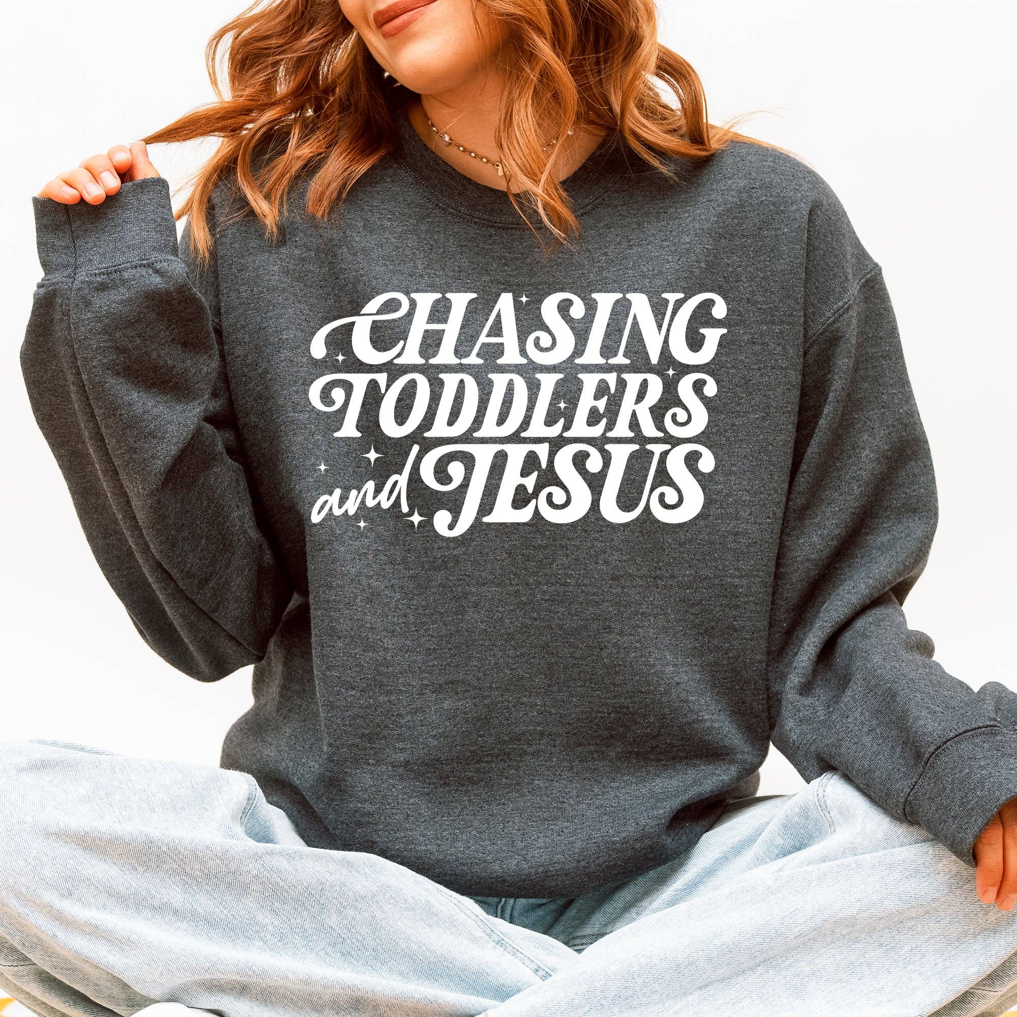 Chasing Toddlers and Jesus, Christian, Mom, Faith Sweatshirt T-Shirts, Hoodie | PodTeesHub.com