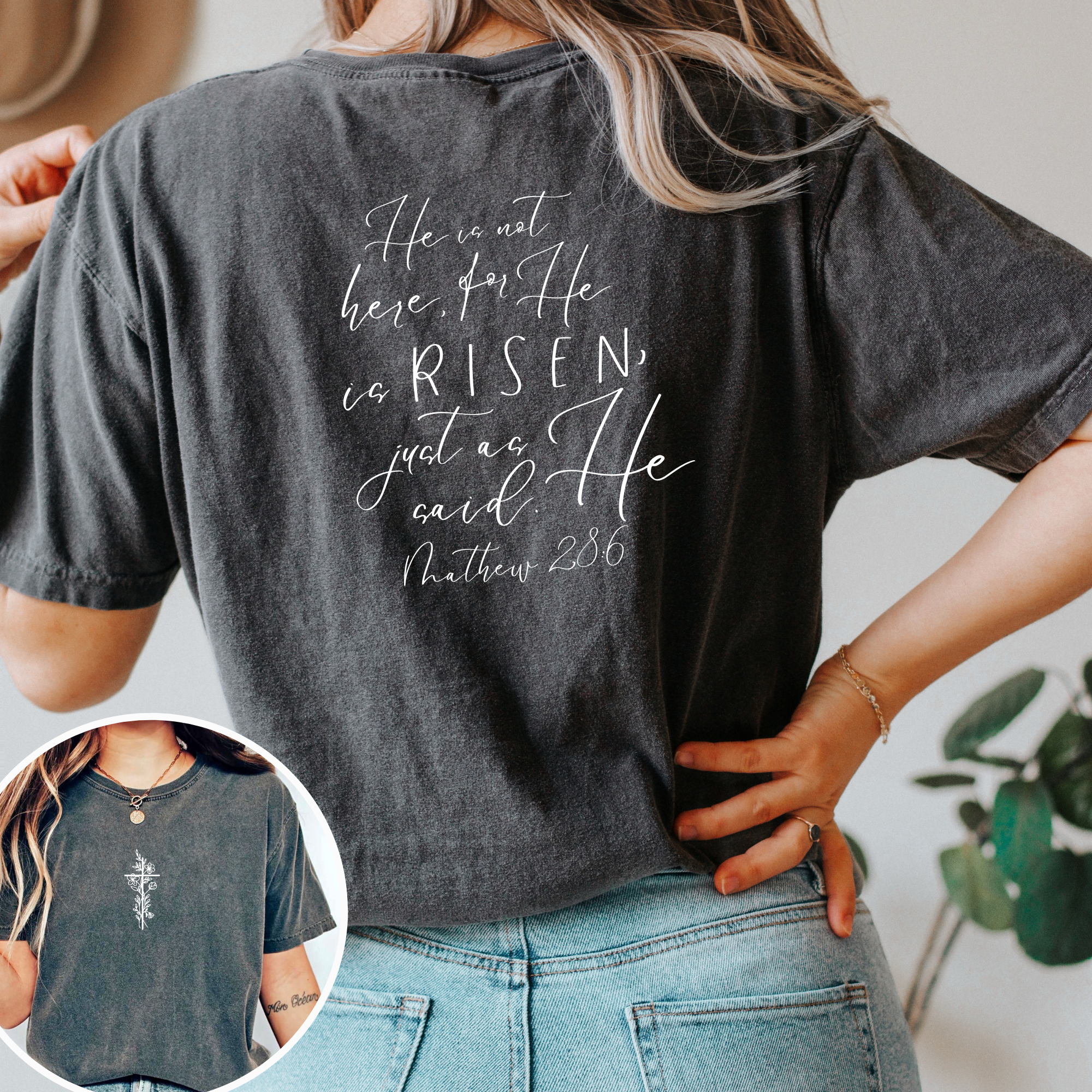 He Is Risen Easter Faith Based Christian T Shirt Hoodie, Sweatshirt | PodTeesHub.com