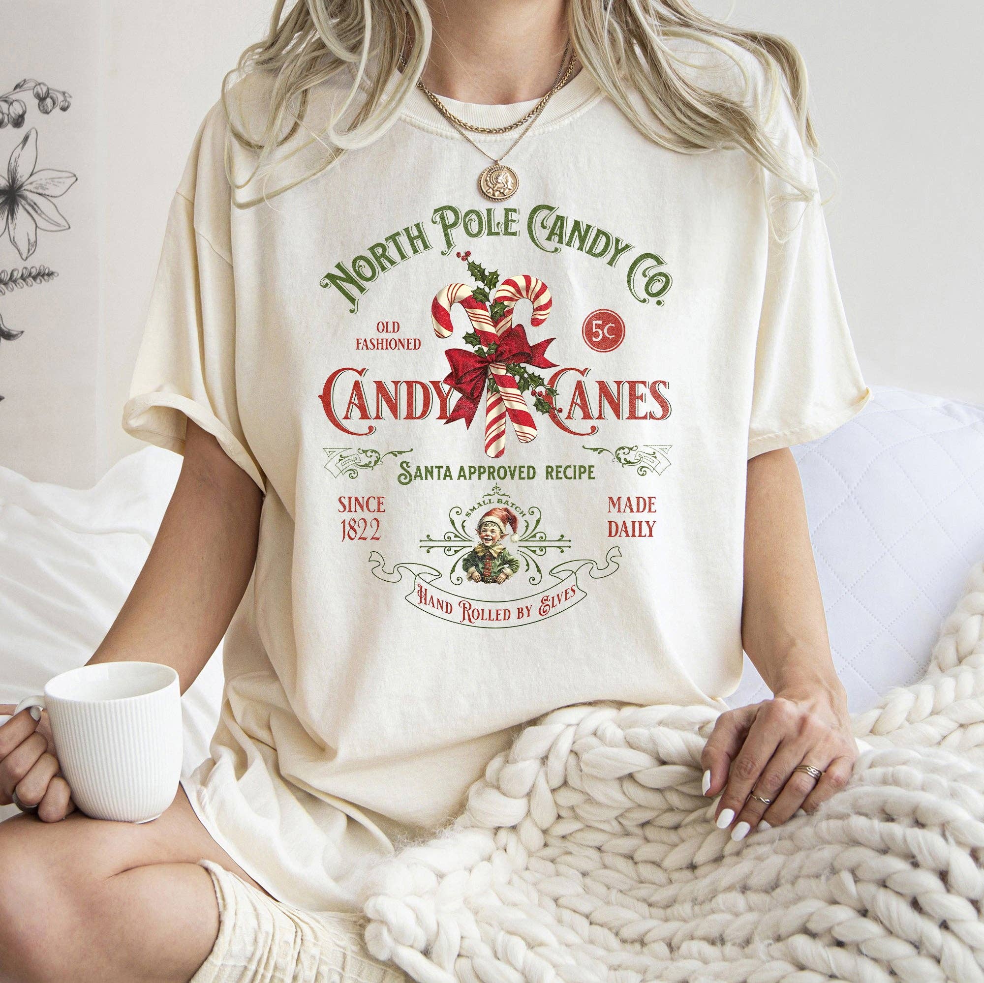 North Pole Candy Company, Christmas, Retro Sign, Tshirt Hoodie, Sweatshirt | PodTeesHub.com