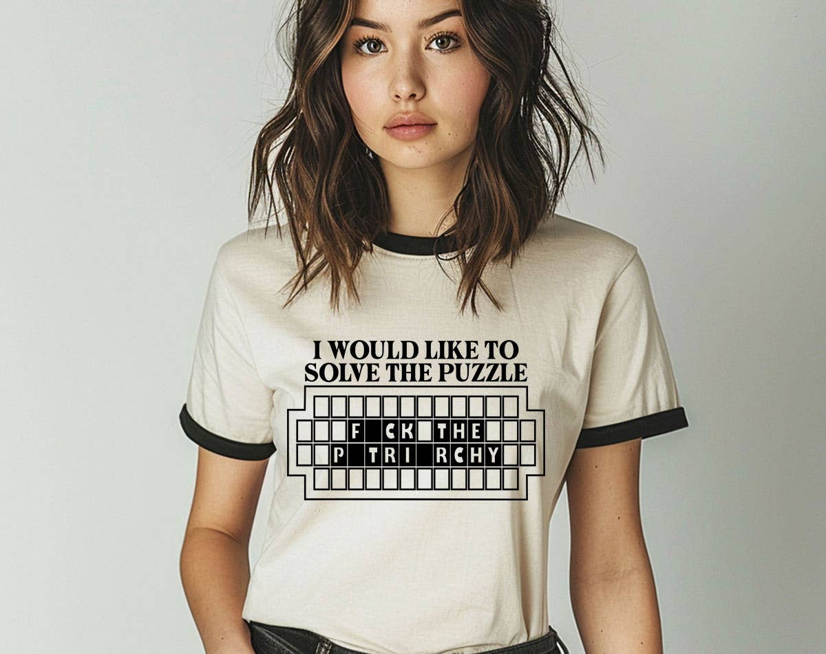 Solve the Puzzle F*Ck the Patriacrhy - Feminism Ringer Shirt Hoodie, Sweatshirt | PodTeesHub.com