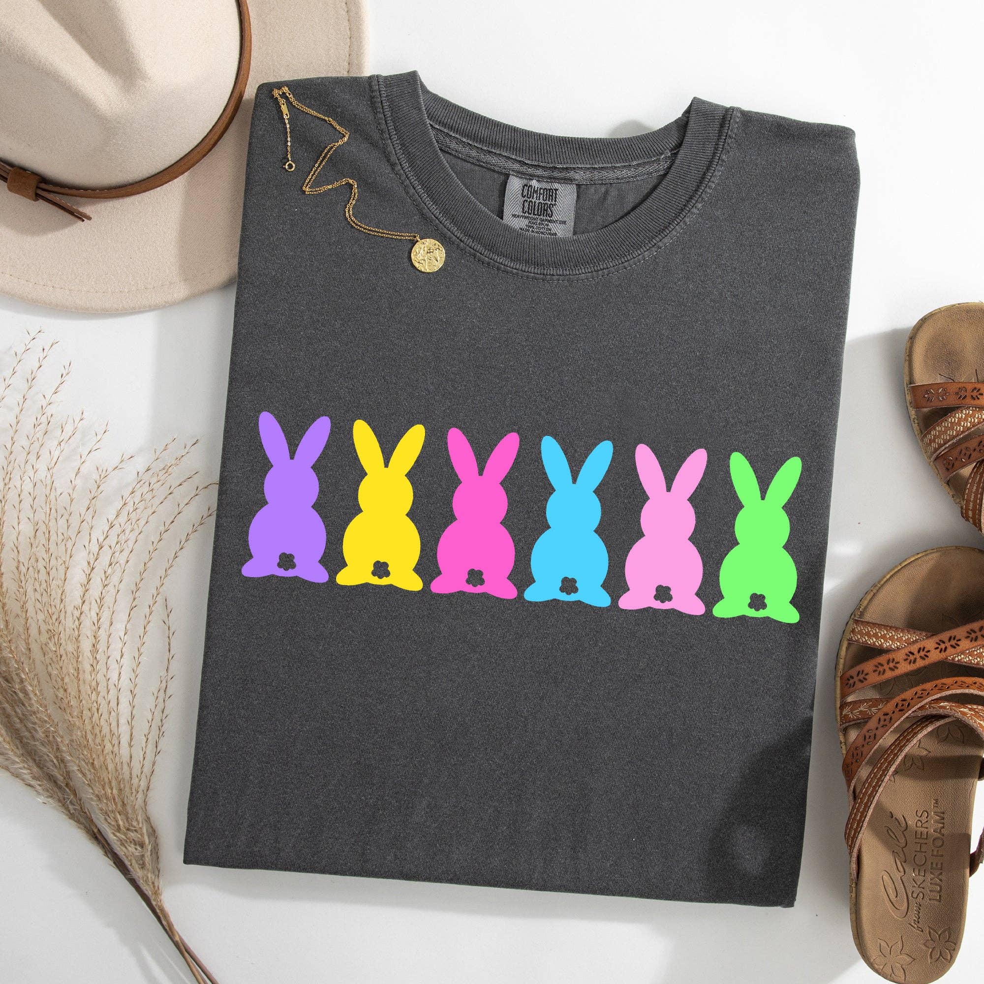 Retro Bunnies, Colorful, Pastel, Easter, Bunny Rabbit Tshirt Hoodie, Sweatshirt | PodTeesHub.com
