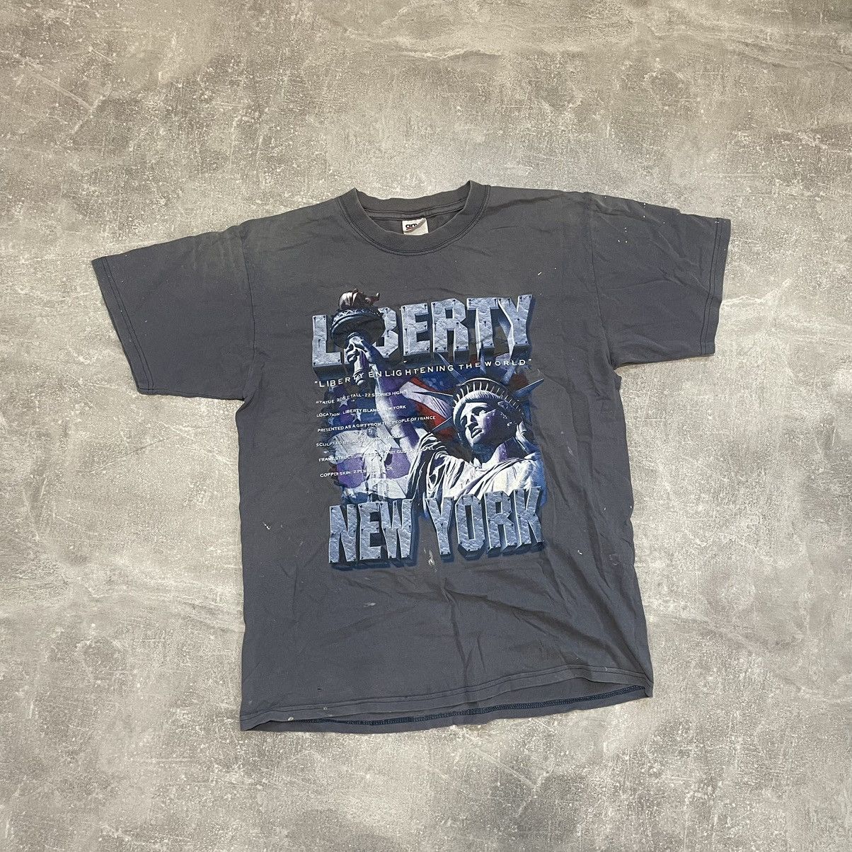 Vintage Faded Tee New York Liberty Promo Punk Rock Goth 90s Hoodie, Sweatshirt | PodTeesHub.com