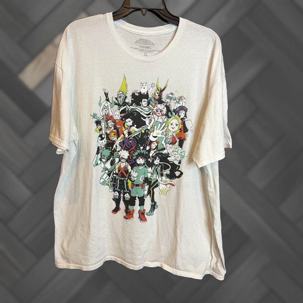 Vintage My Hero Academia Anime Group Shot T Shirt Men S 2xl White Short Sleeve Funimation Shirt Slim Hoodie, Sweatshirt
