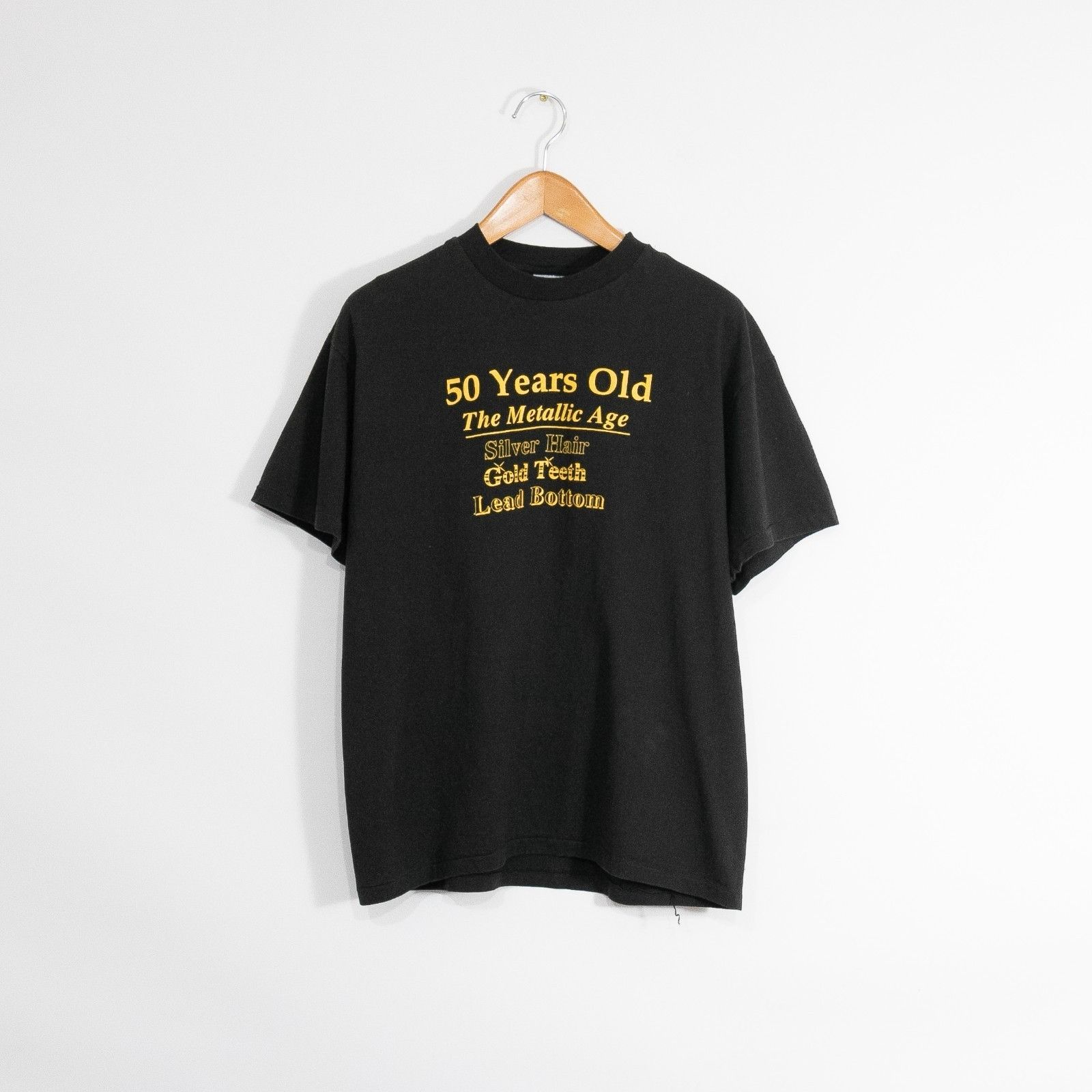 Vintage 90s Funny Middle Age 50 Years Old T Shirt Mens Large Hoodie, Sweatshirt | PodTeesHub.com