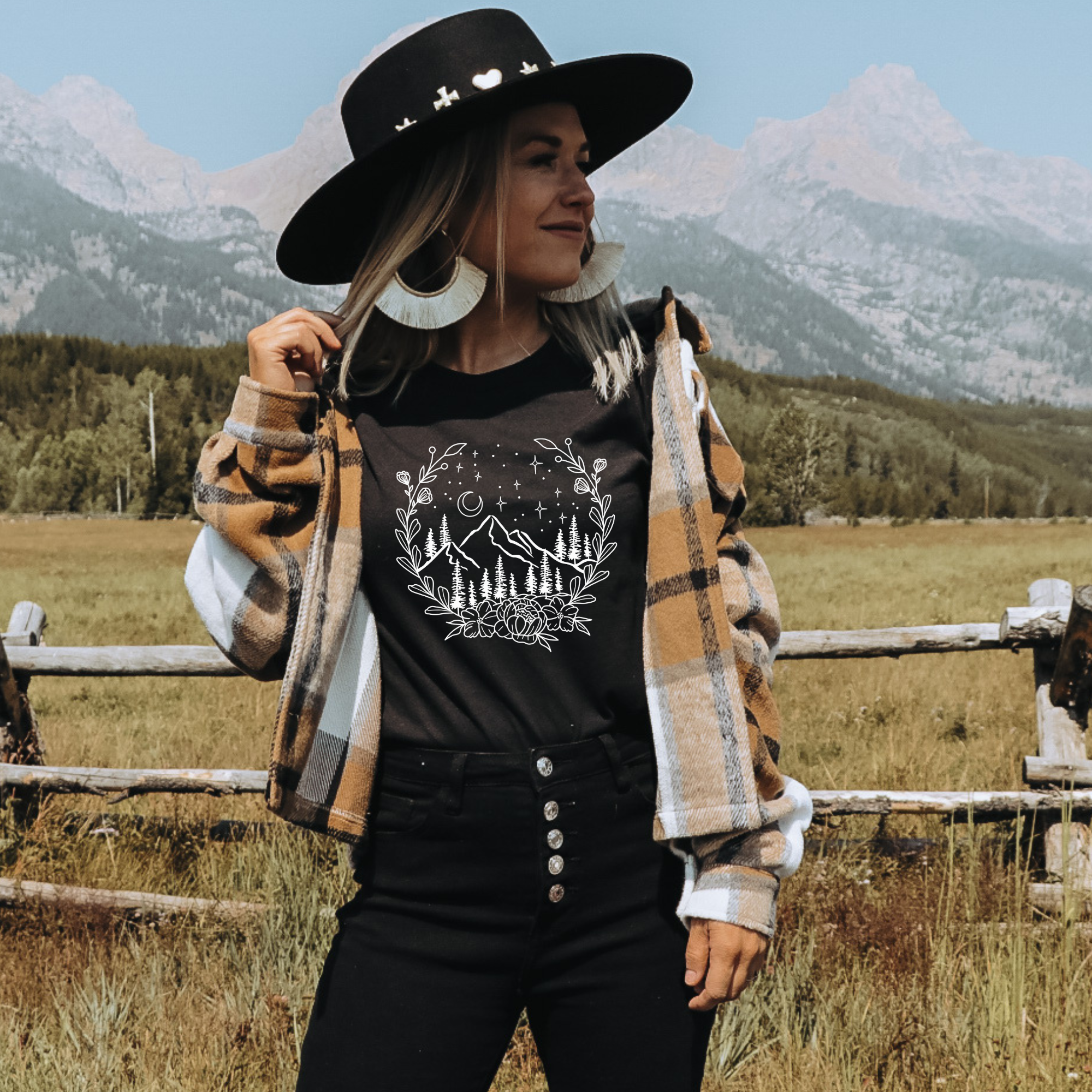 Mountain Tshirt, Graphic Tee Nature, Floral Shirts *Unisex Fit* Hoodie, Sweatshirt | PodTeesHub.com