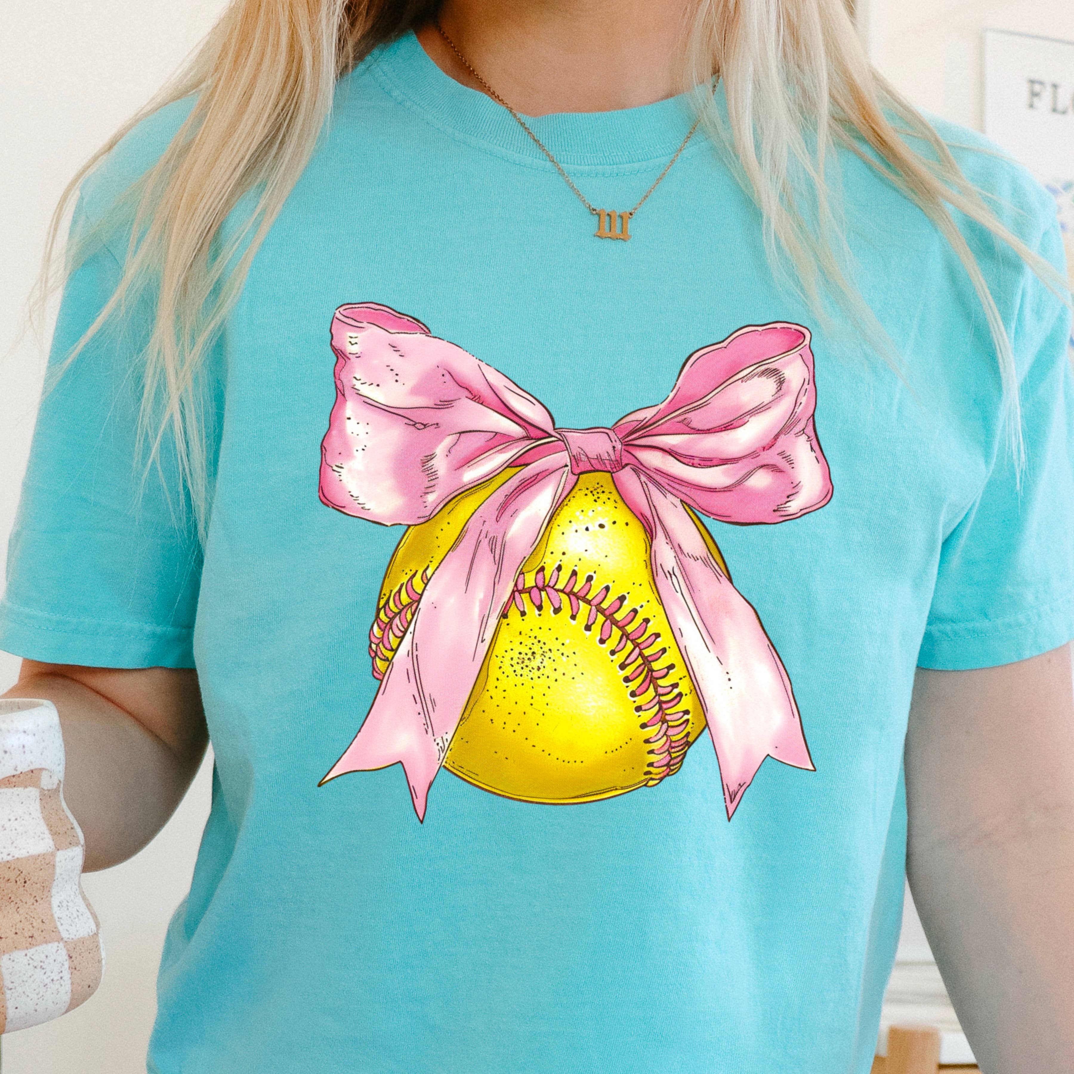 Coquette Softball Graphic Tee  | Comfort Color Hoodie, Sweatshirt | PodTeesHub.com