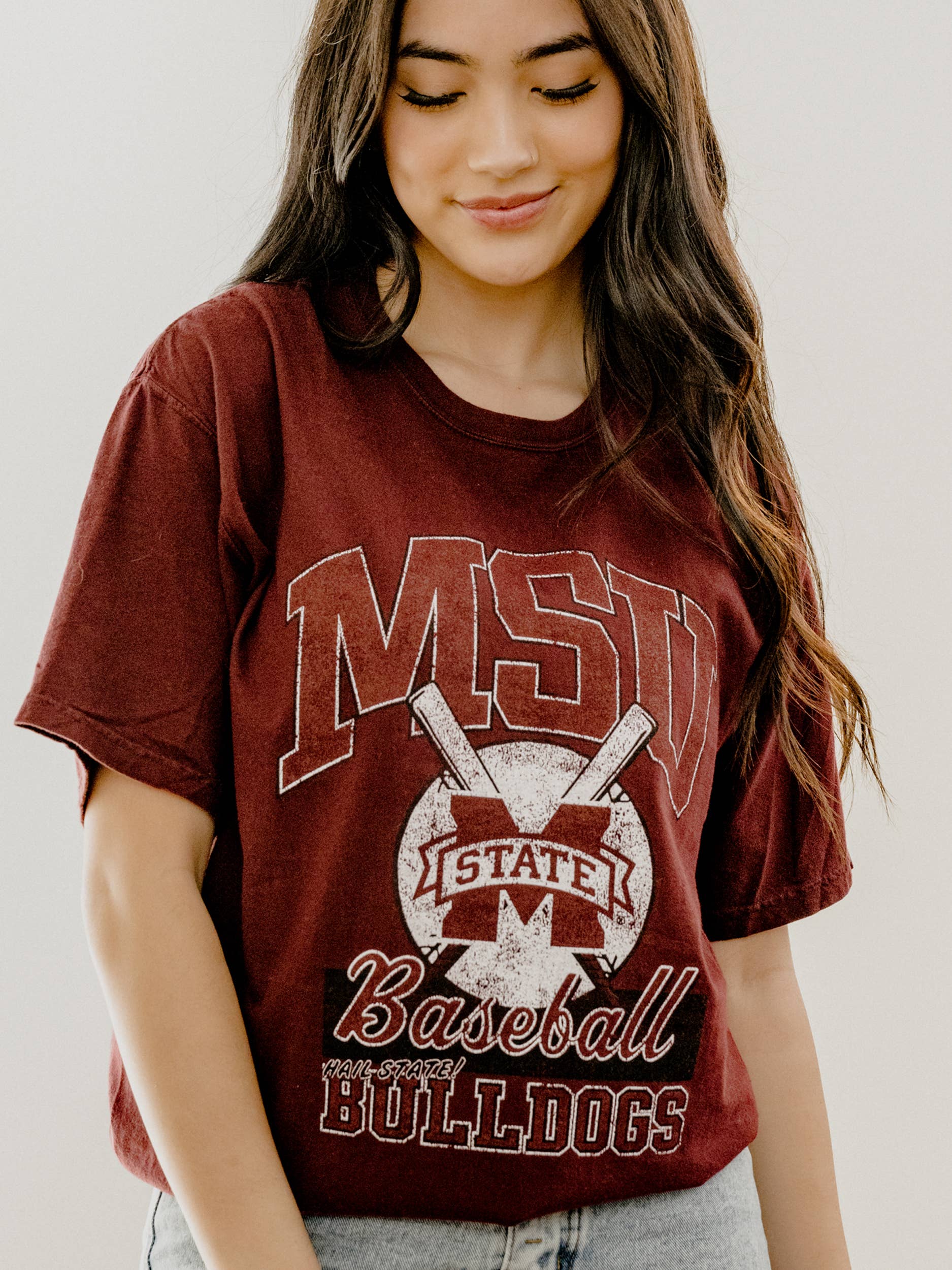 Mississippi State Bulldogs Baseball Maroon Comfort Color Tee Hoodie, Sweatshirt | PodTeesHub.com