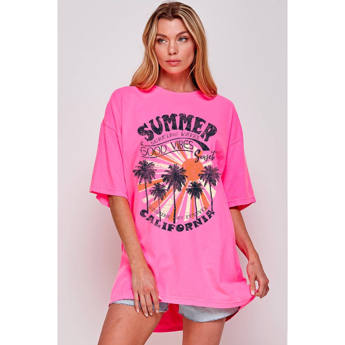 Summer Goodvibes California Vintage Graphic Oversized Tee Hoodie, Sweatshirt | PodTeesHub.com