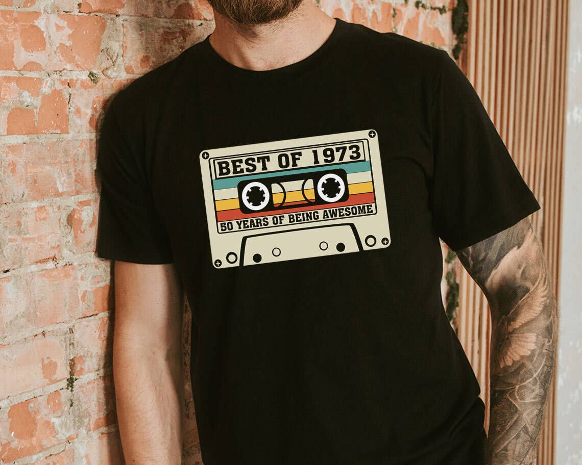 Best of 1973 - Retro 50th Birthday Cassette Tape T-Shirt Hoodie, Sweatshirt | PodTeesHub.com