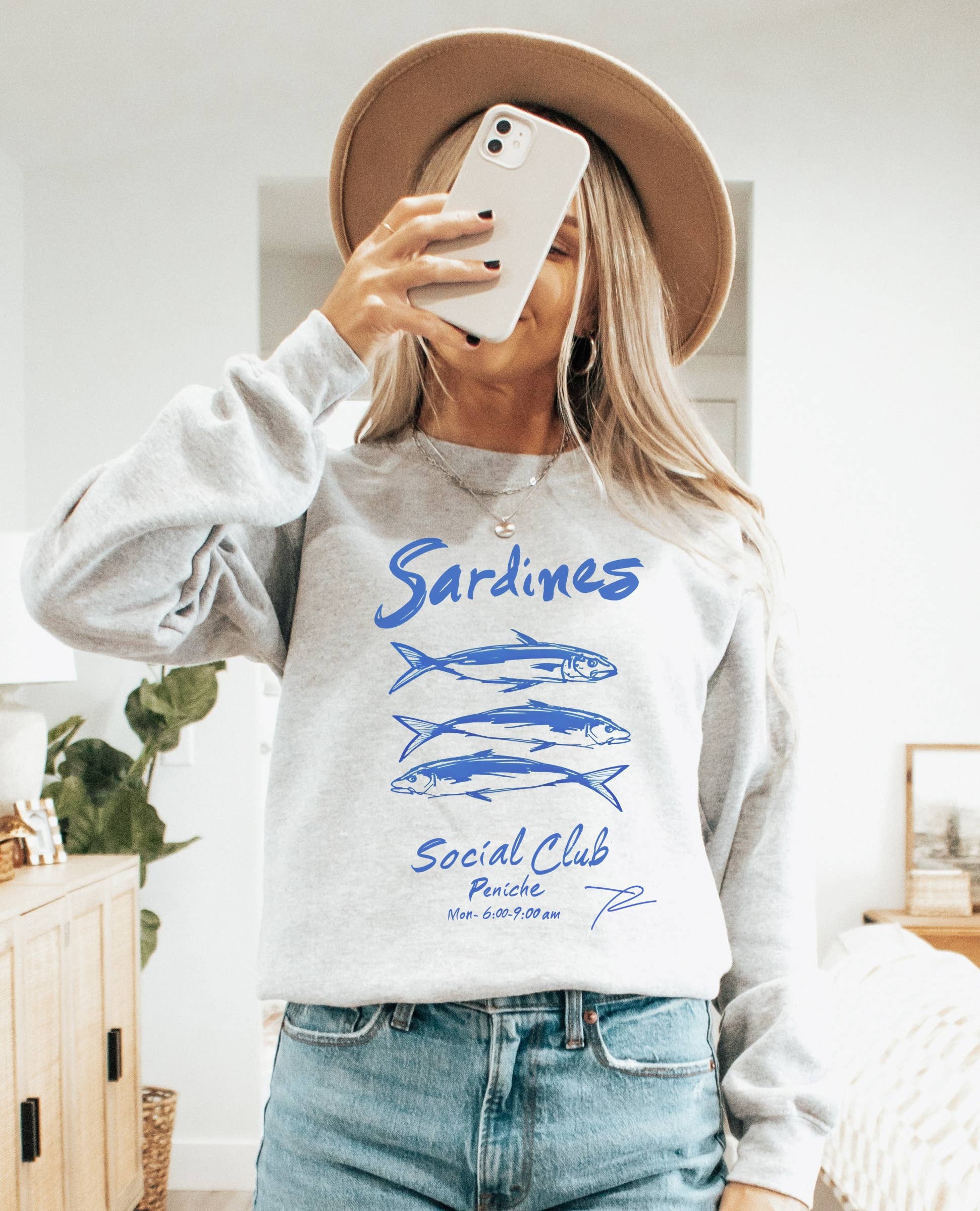 Sardines Social Club Crew Neck Sweatshirt T-Shirts, Hoodie | PodTeesHub.com