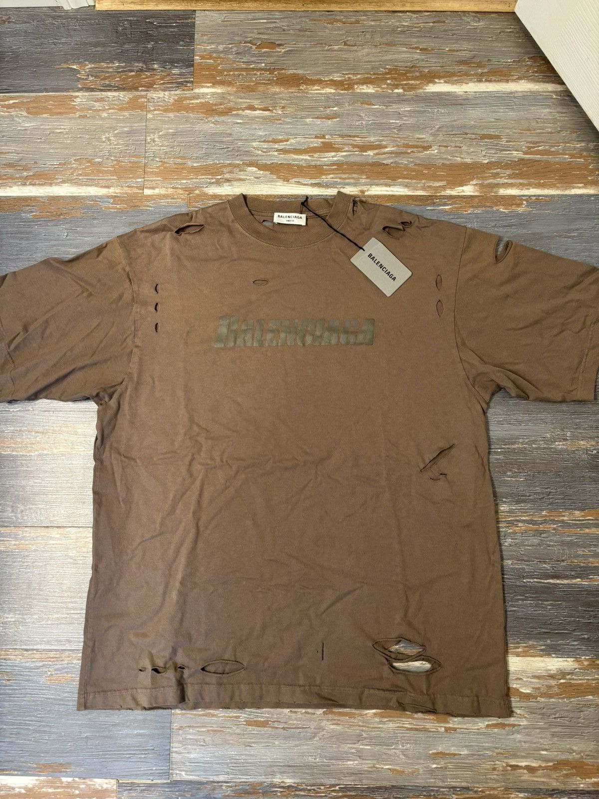 Balenciaga Distressed Tee Hoodie, Sweatshirt | PodTeesHub.com