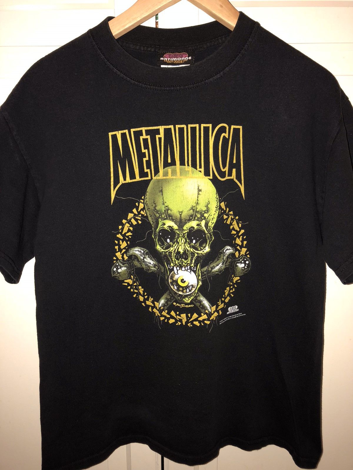 Metallica X Vintage Vintage 2001 Metallica Pushead No Leaf Clover Shirt Size L Hoodie, Sweatshirt | PodTeesHub.com