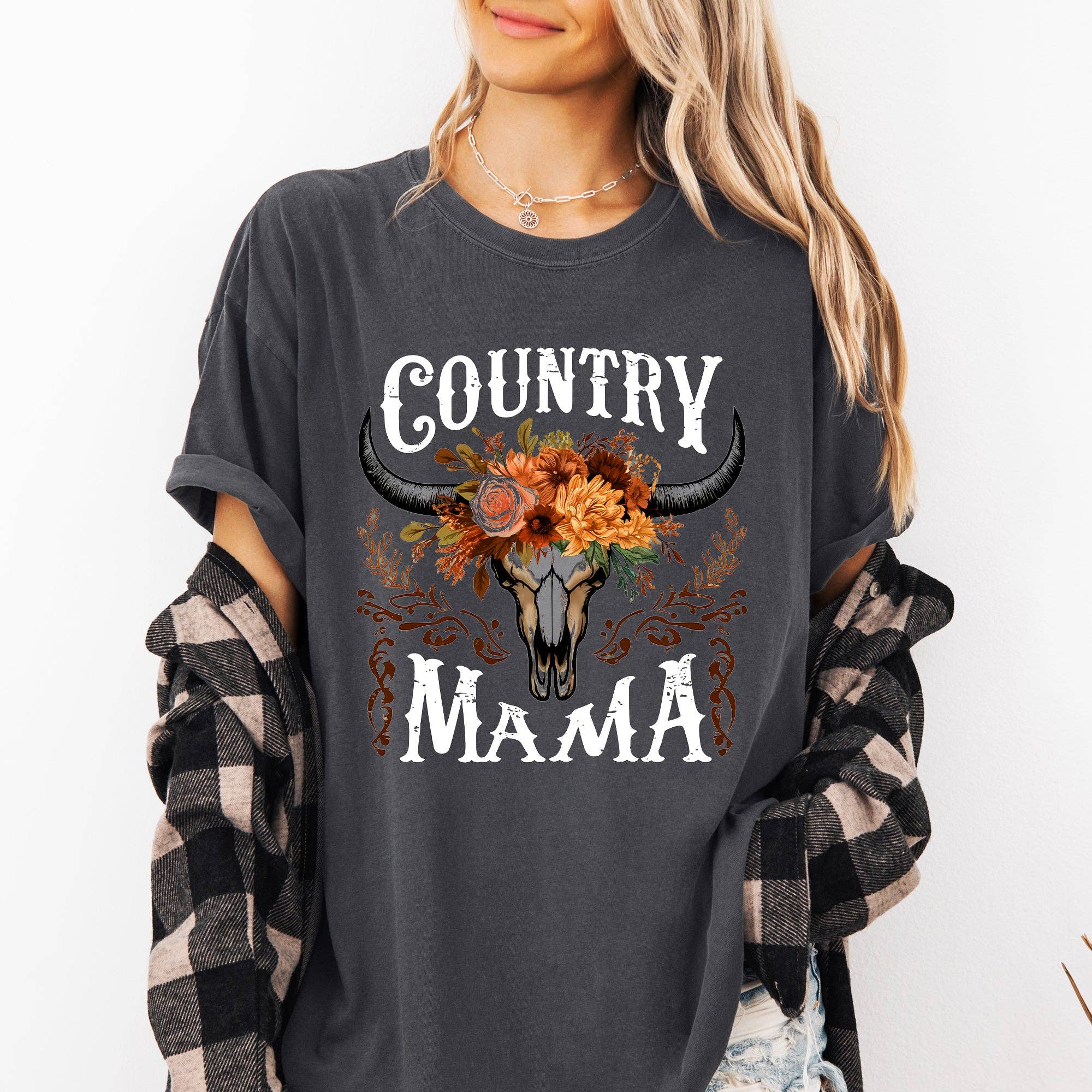 Country Mama, Skull, Western, Country, Mother's Day Tshirt Hoodie, Sweatshirt | PodTeesHub.com