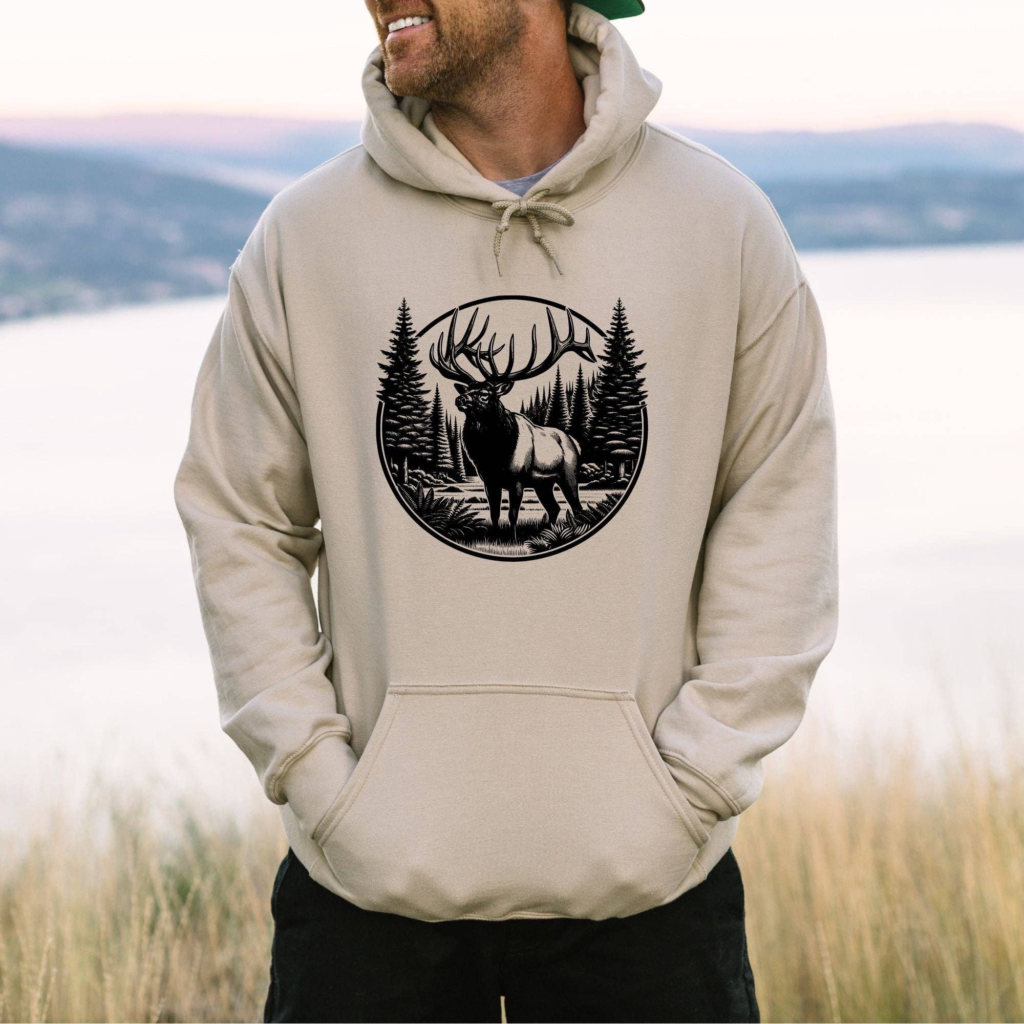 Elk Nature Gildan Crewneck or Hoodie Sweatshirt *Unisex Fit* T-Shirts | PodTeesHub.com