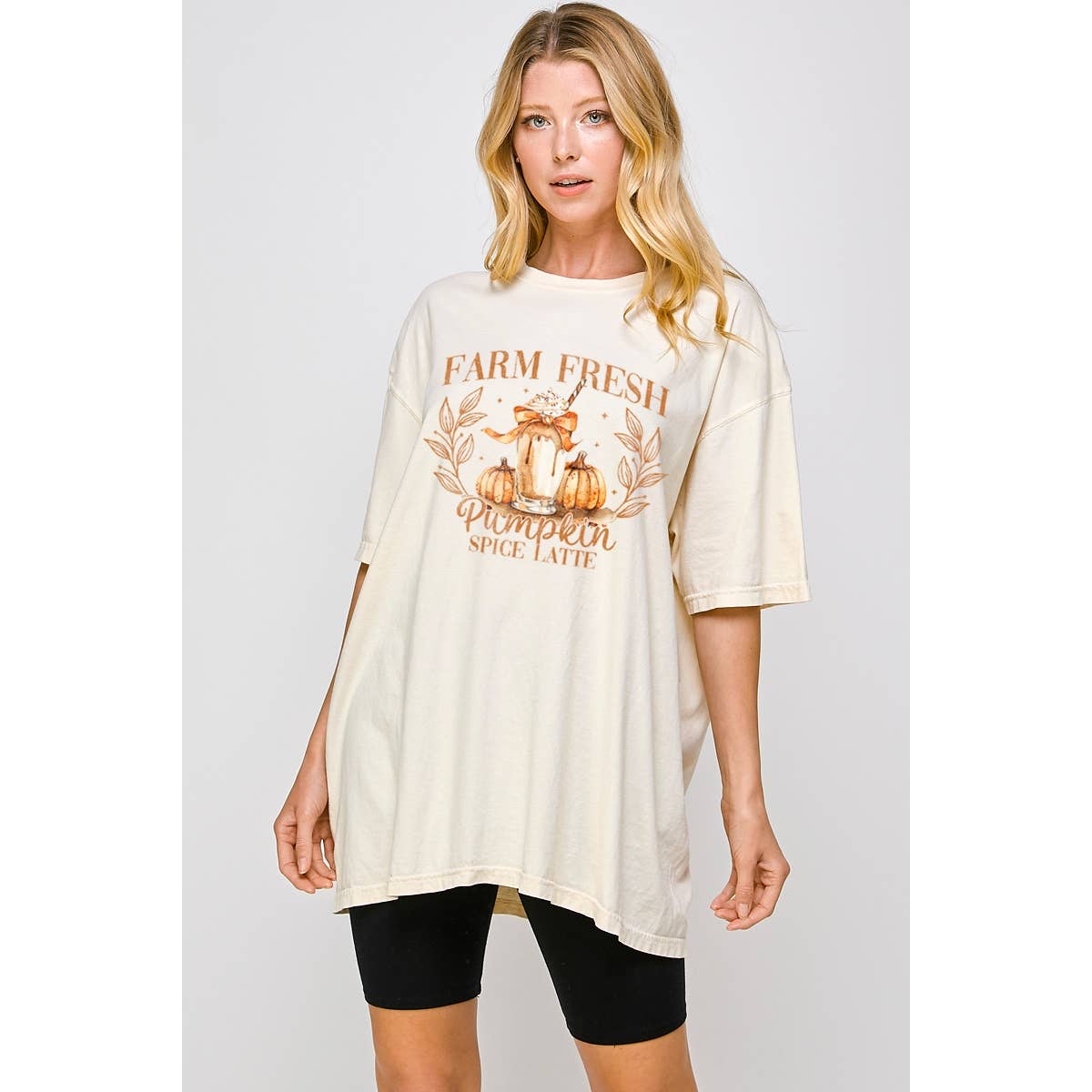 Pumpkin Spice Latte Vintage  Graphic Oversized Tee Hoodie, Sweatshirt | PodTeesHub.com