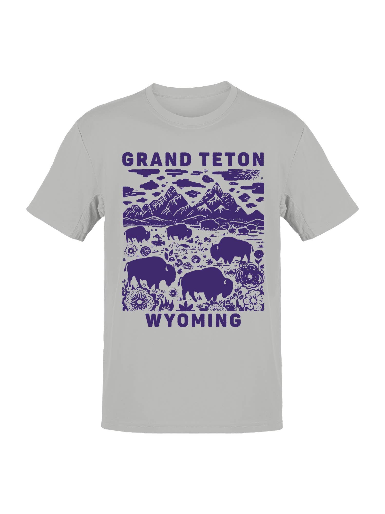 Grand Teton Wyoming Bison Landscape Men's T-Shirt Hoodie, Sweatshirt | PodTeesHub.com