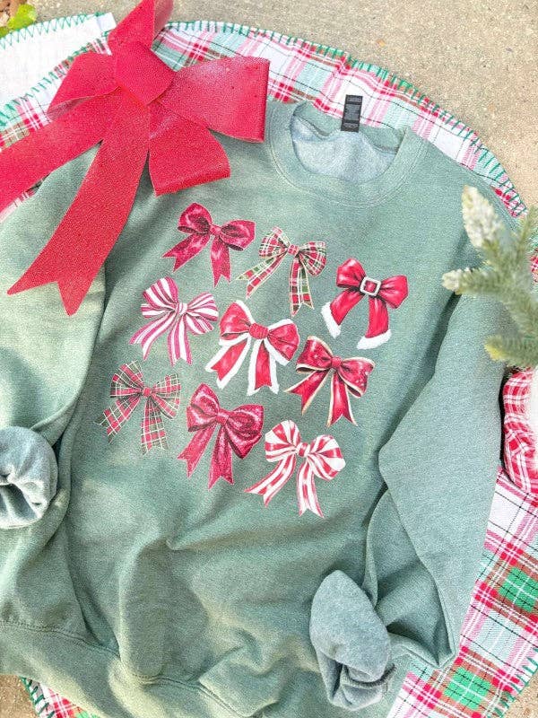 Santa Bows Trio Stack Dtf Sweatshirt T-Shirts, Hoodie | PodTeesHub.com