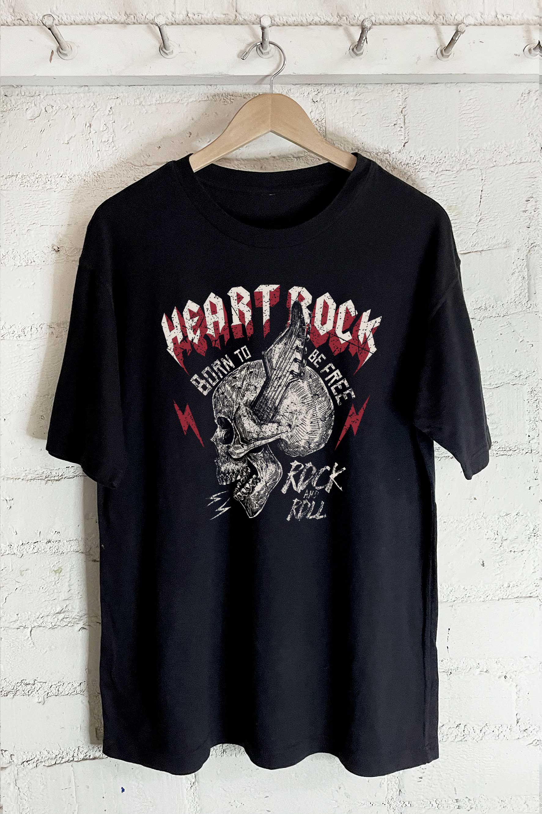 Heart Rock-Oversized Tee Hoodie, Sweatshirt | PodTeesHub.com