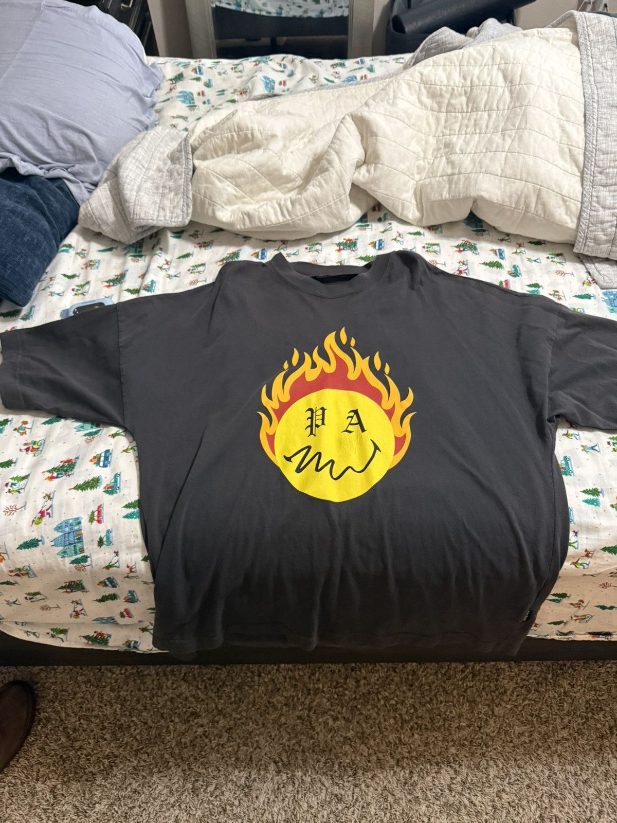 Angels Palm Angels Burning Head Loose Tee Hoodie, Sweatshirt | PodTeesHub.com